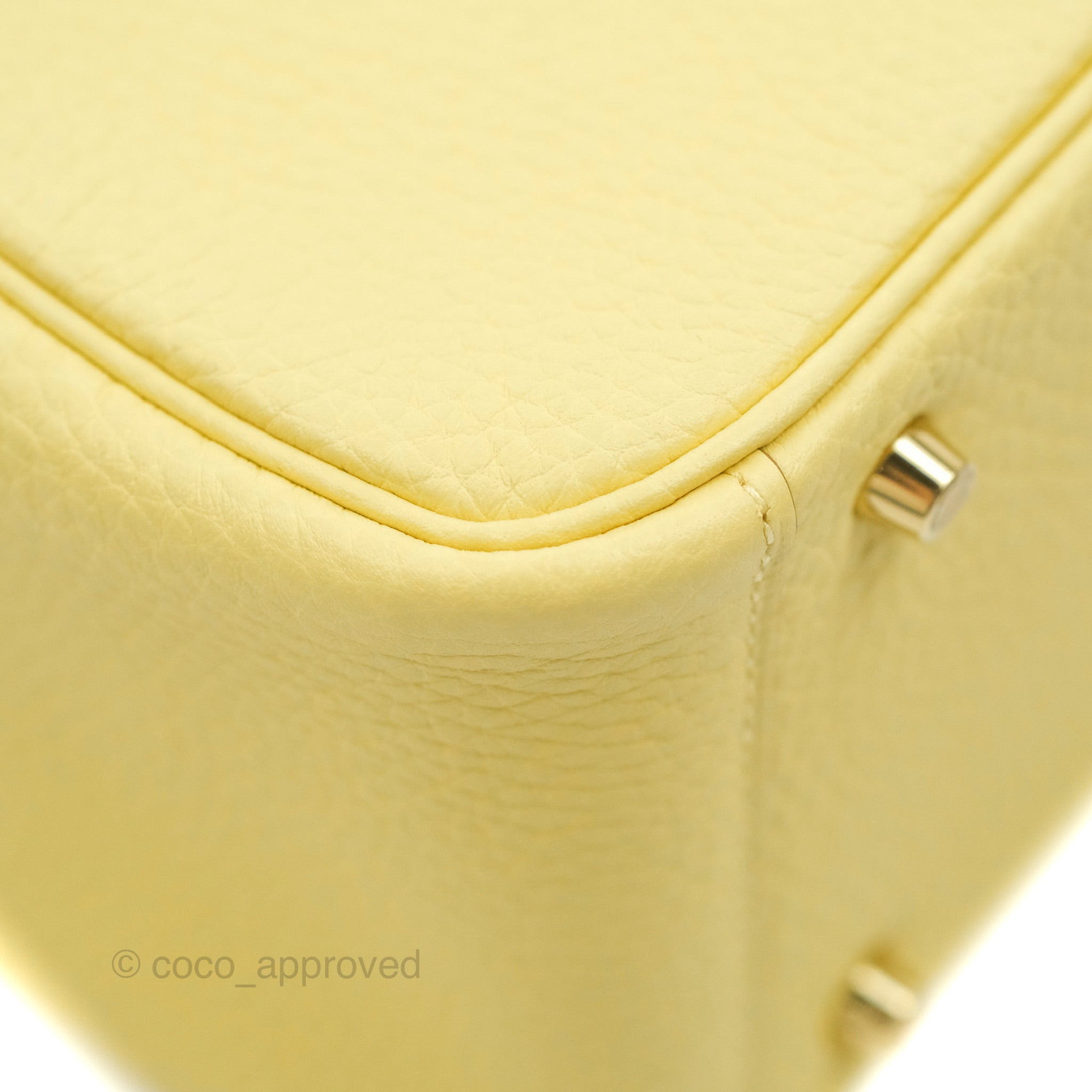 Hermès Jaune Ambre Mini Lindy of Clemence Leather with Gold