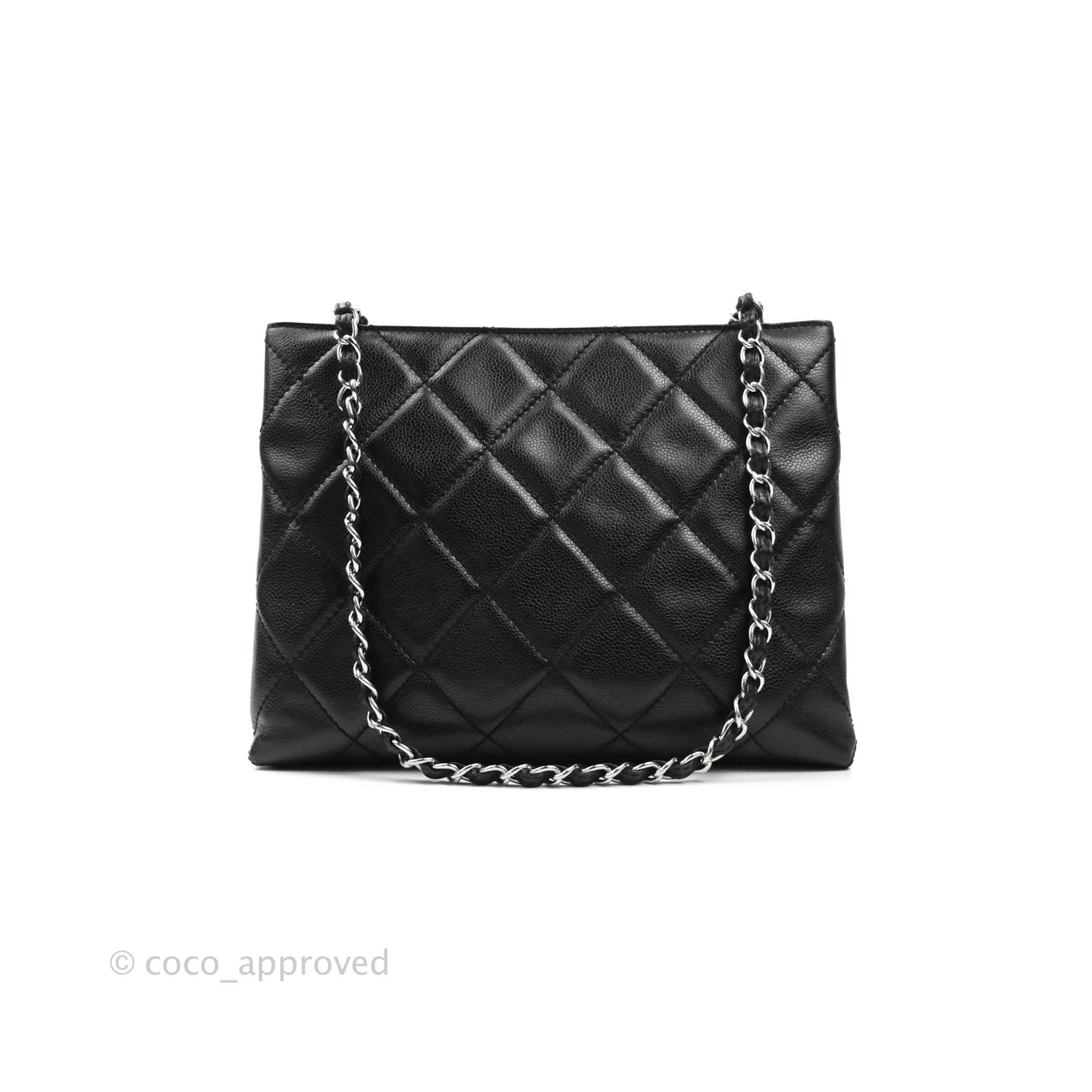 Chanel Quilted Black Caviar Tote Silver Hardware – Coco Approved Studio