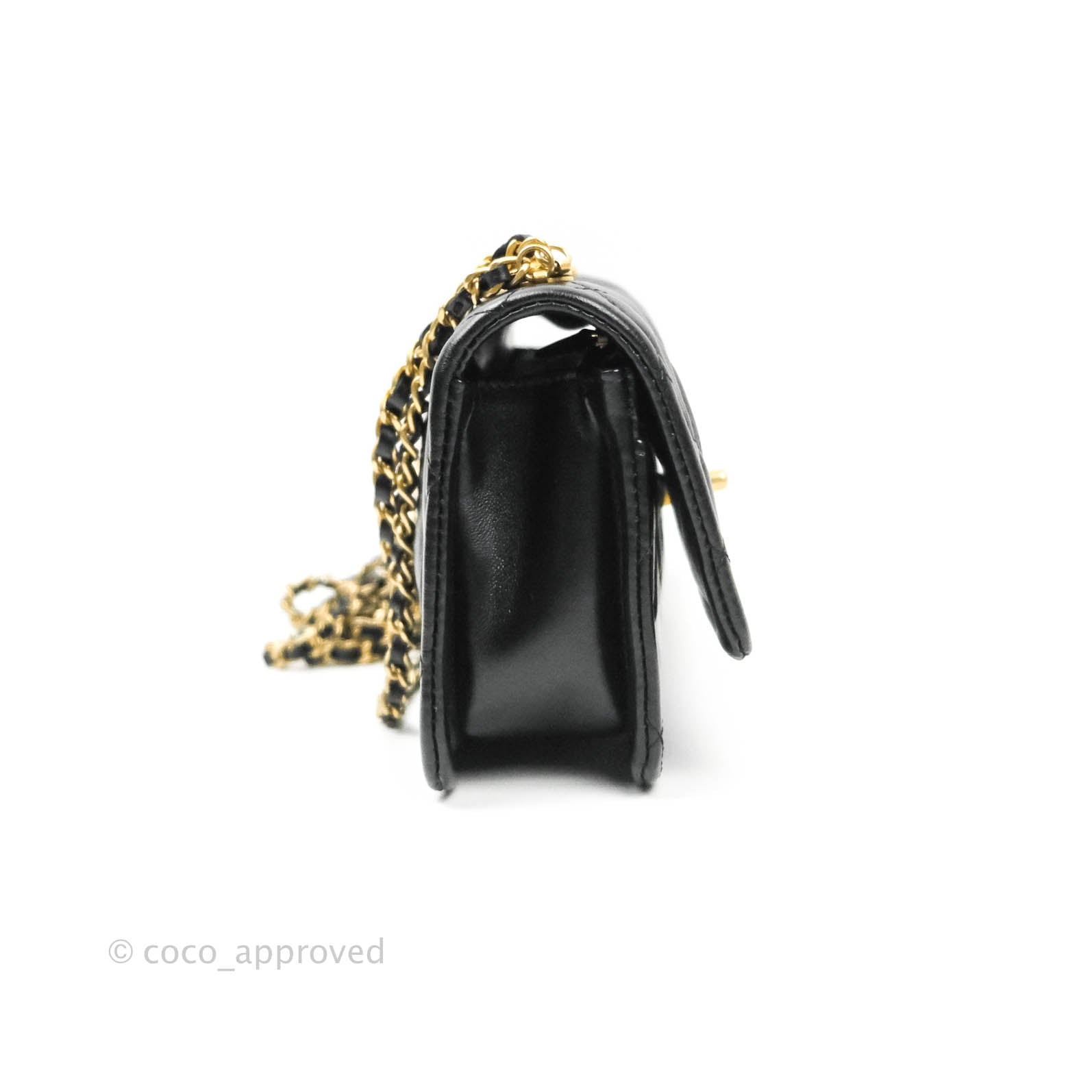 Chanel Black Pearl Crown Clutch On Chain Leather ref.1018242 - Joli Closet