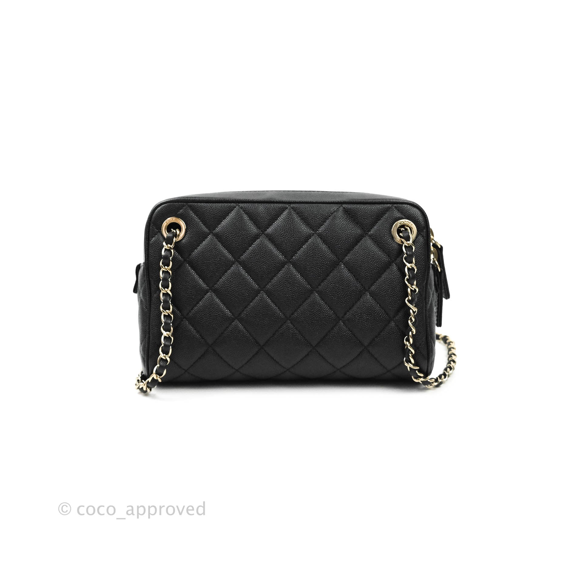 Chanel Camera Bag With Detachable Pouch Black Caviar Gold Hardware