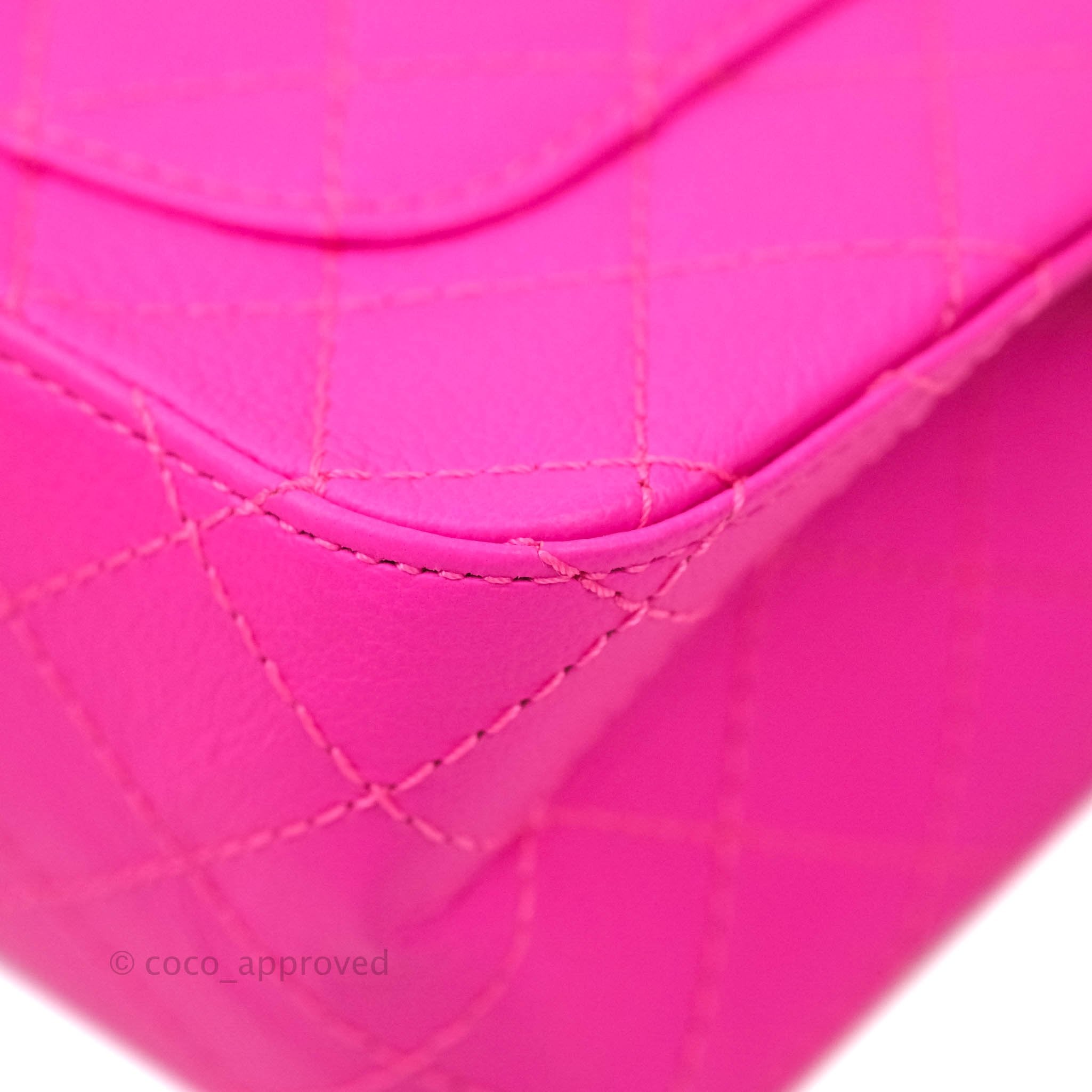 Chanel Mini Reissue 224 Fuchsia Neon Pink Goatskin Silver Hardware – Coco  Approved Studio