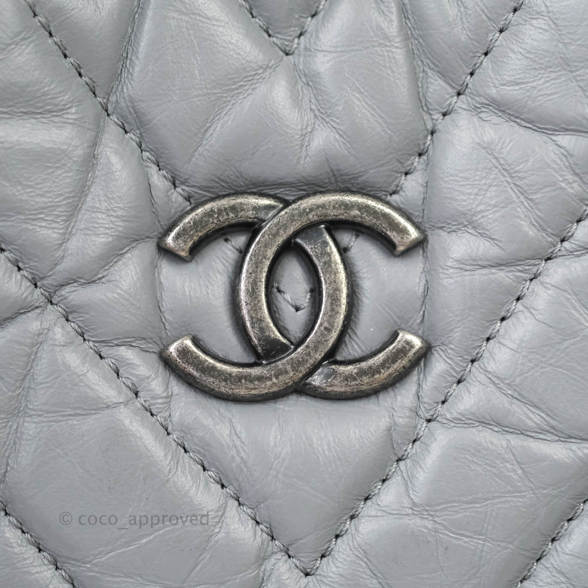 Chanel Small Chevron Gabrielle Backpack Black Aged Calfskin – Coco
