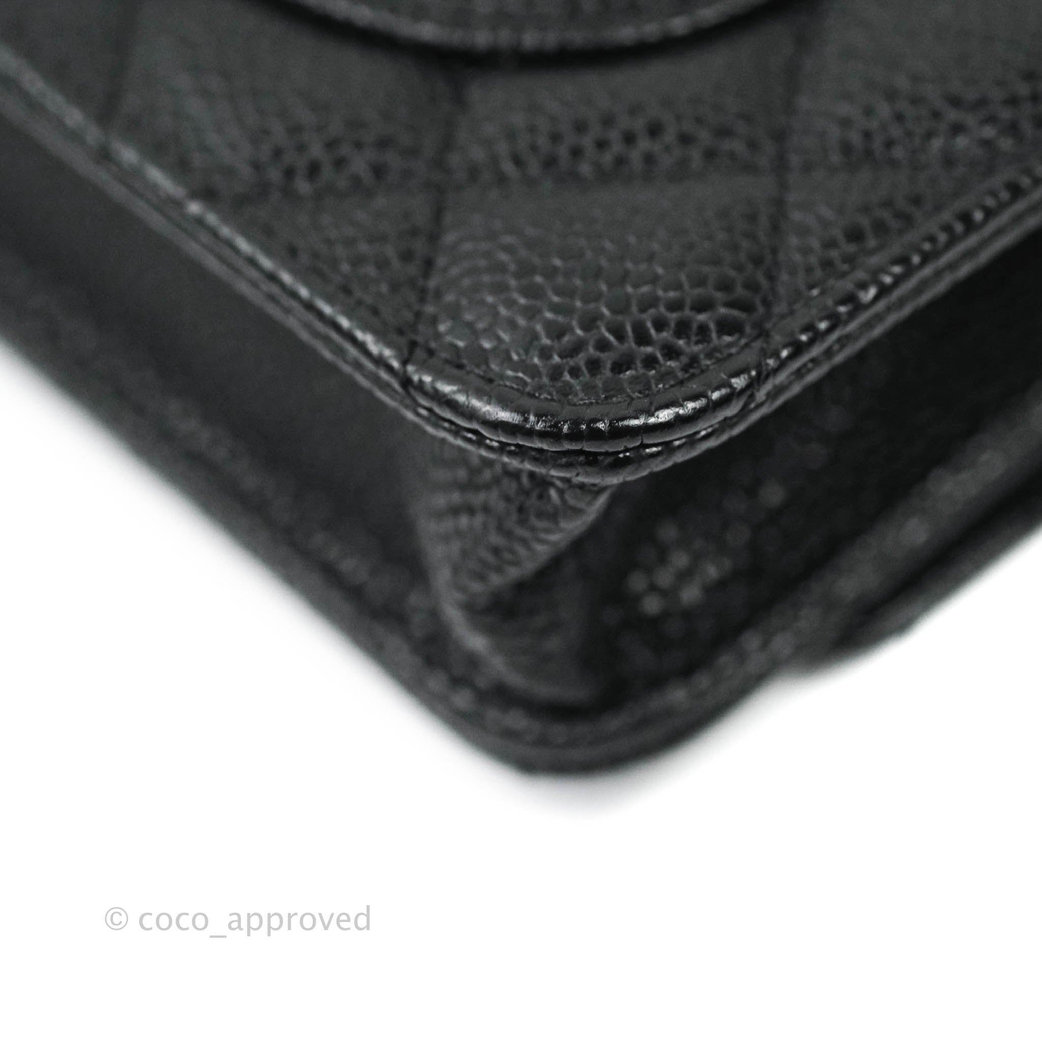 Chanel Black Quilted Caviar Wallet on Chain WOC