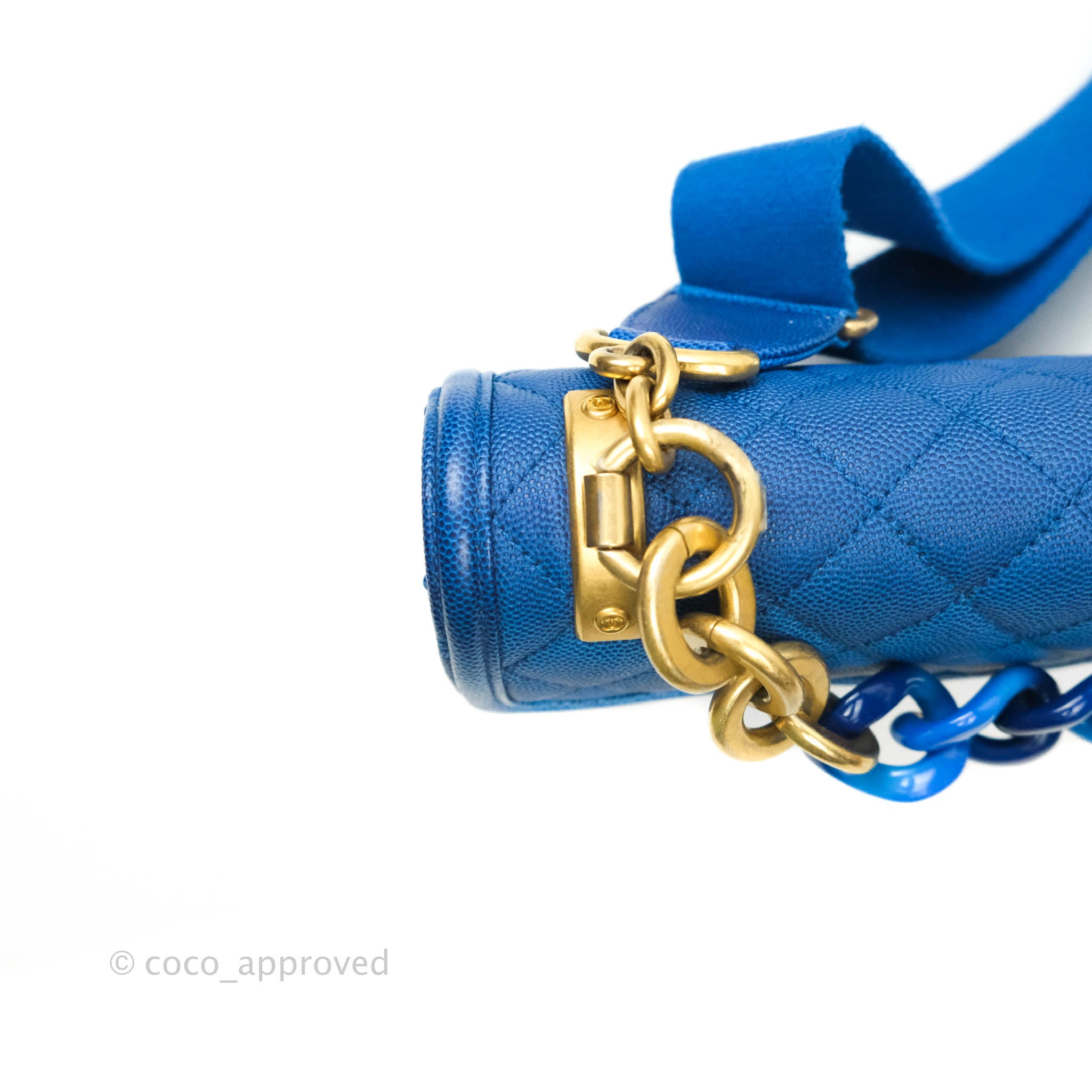 Chanel Quilted Sunset On The Sea Blue Flap Bag Caviar Aged Gold