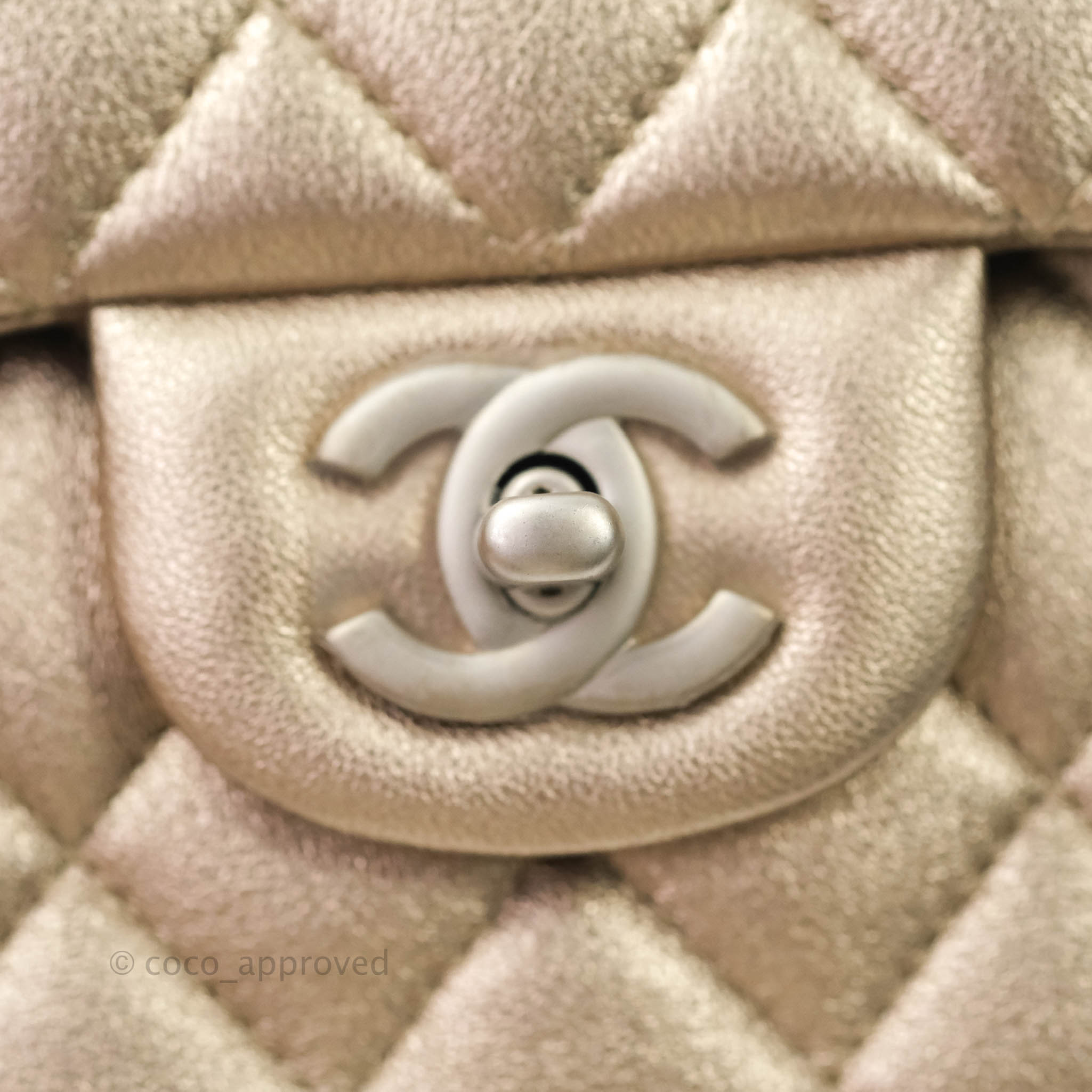 Chanel Classic M/L Medium Double Flap Metallic Bronze Lambskin