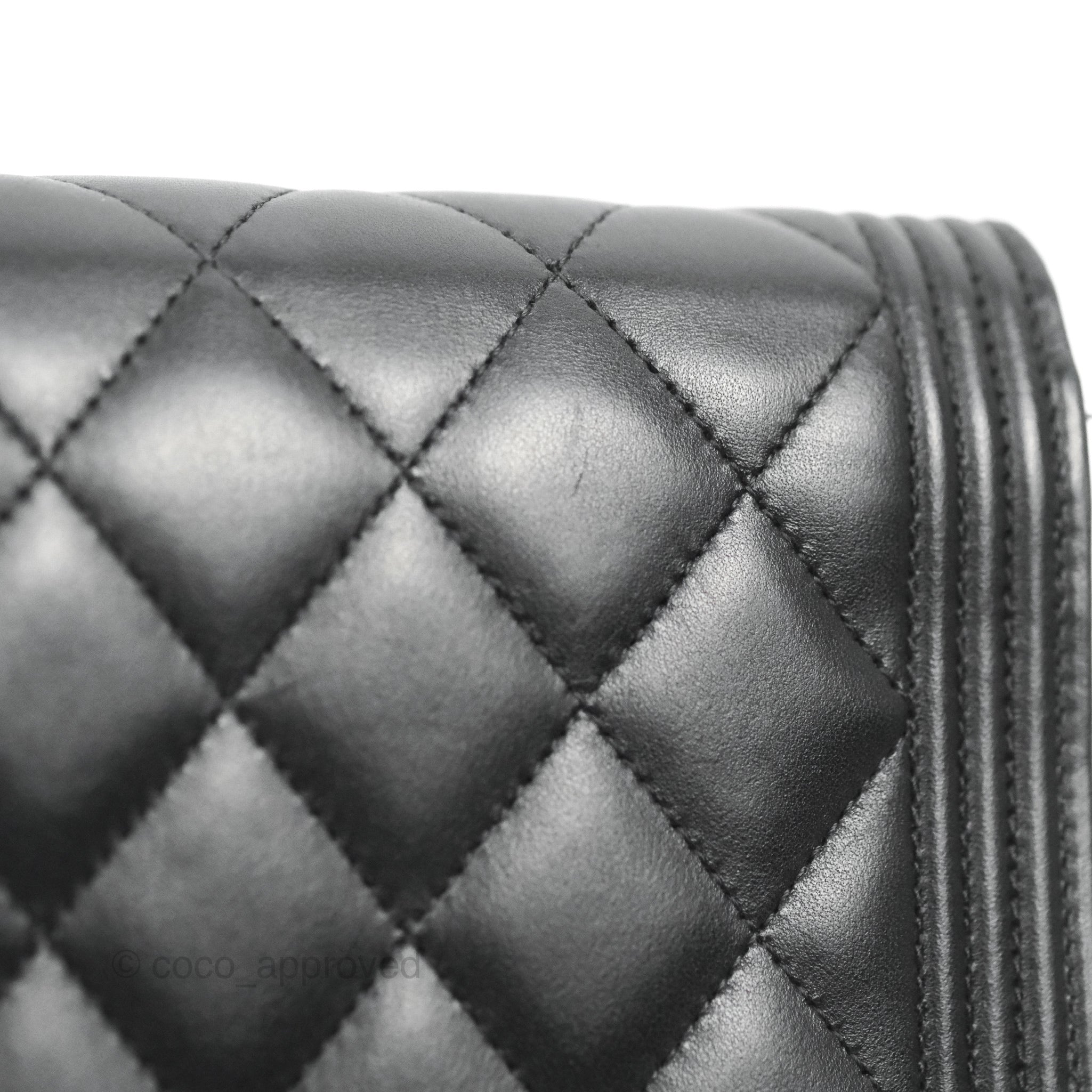 CHANEL Caviar Quilted Boy Wallet On Chain WOC Black 230591