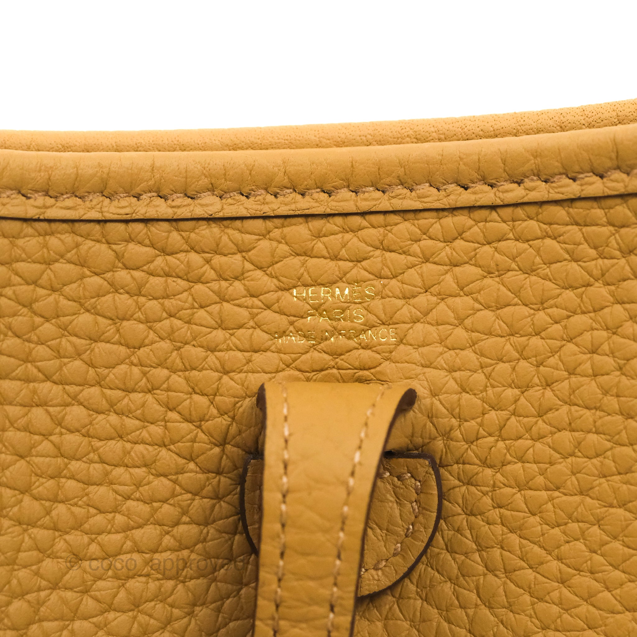 Hermès Clemence Mini Evelyne Blue Hydra Gold Hardware – Coco