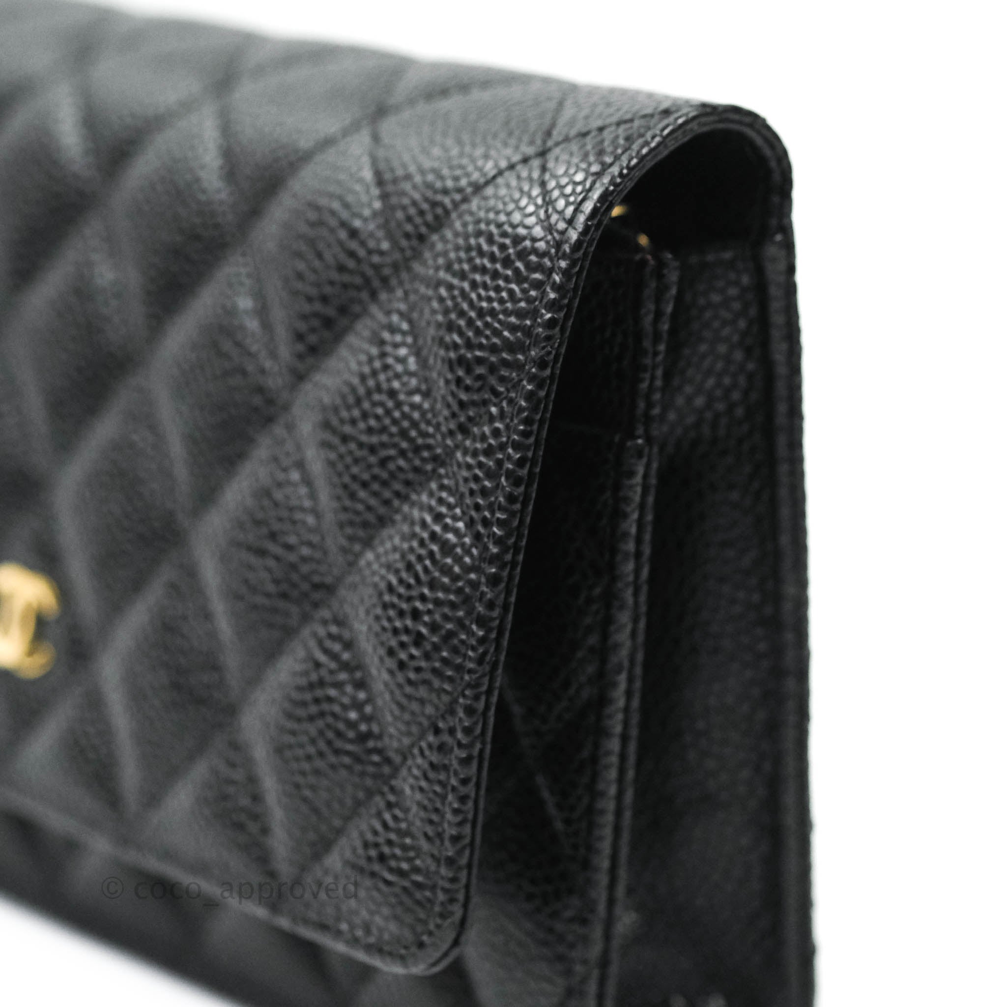 Chanel Quilted Wallet On Chain WOC Melody Ivory White Caviar Gold Hard –  Coco Approved Studio