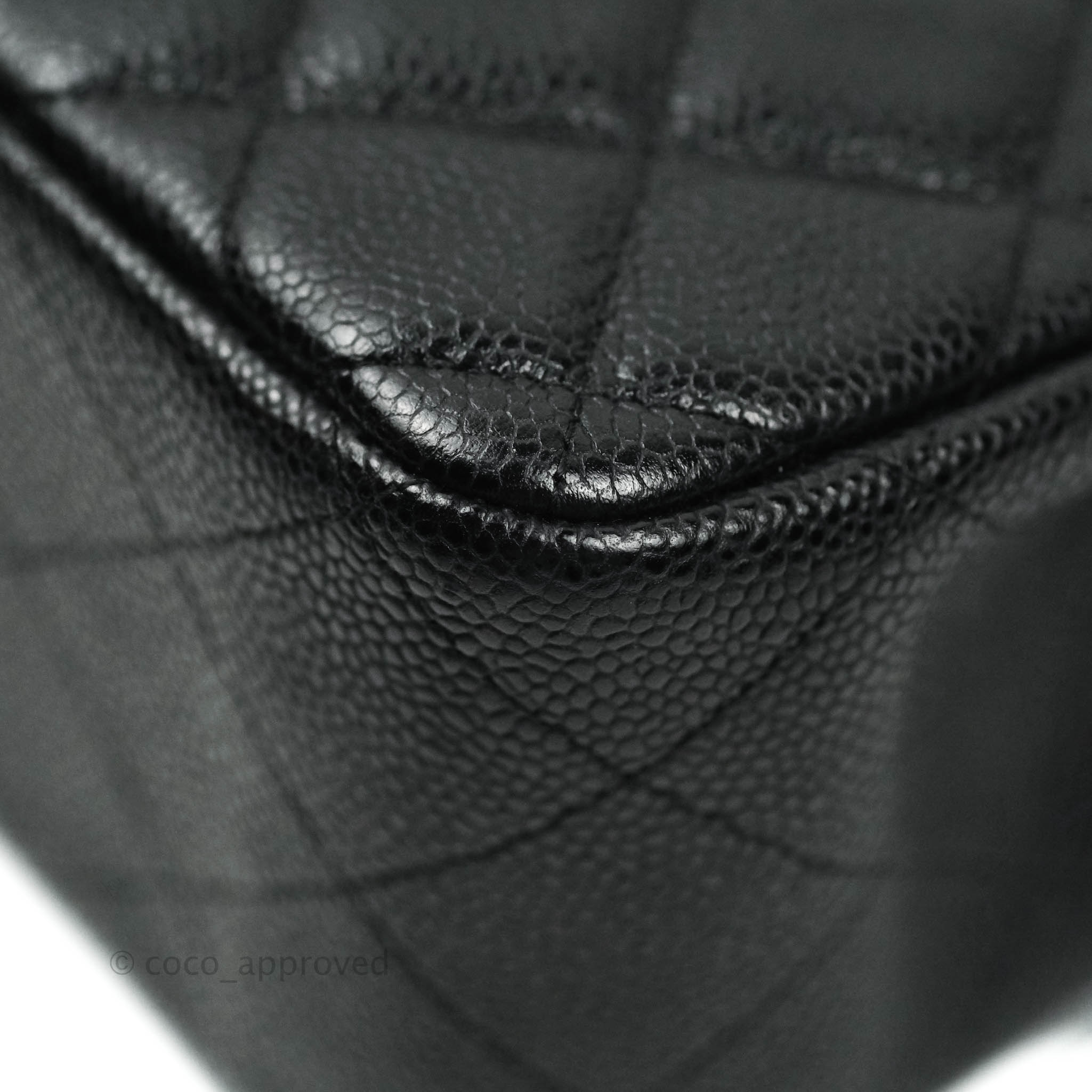 Chanel Jumbo Easy Flap Bag Black Caviar Ruthenium Hardware – Coco Approved  Studio