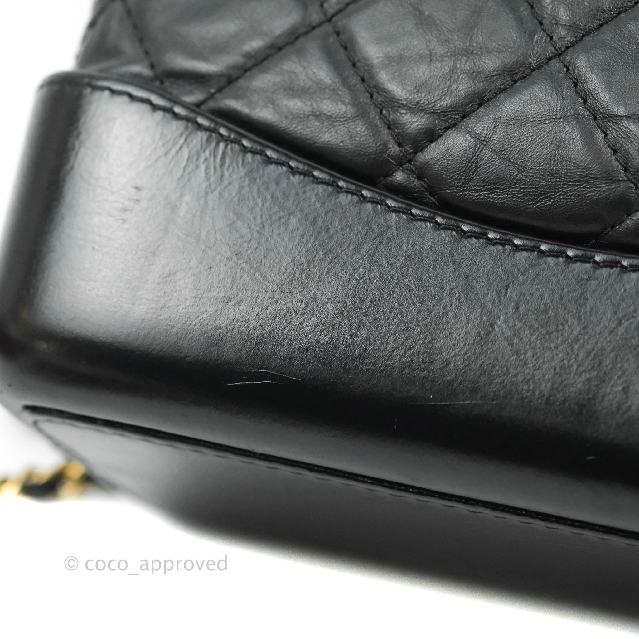 Chanel Quilted Gabrielle Backpack in Black Aged Calfskin Leather  ref.1016332 - Joli Closet