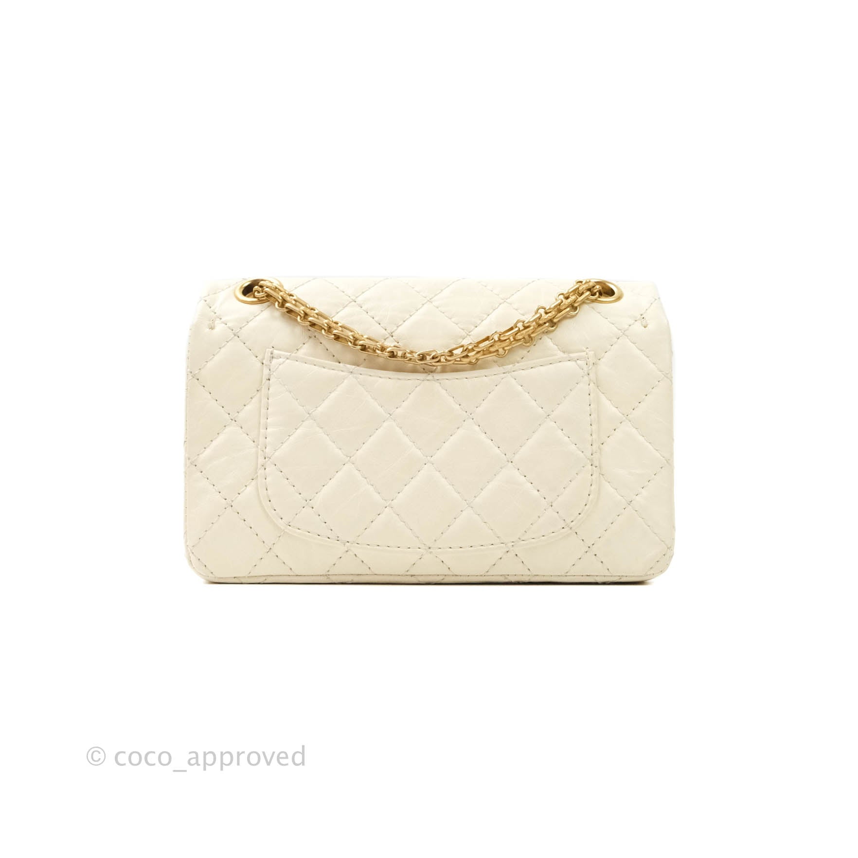 Chanel Mini Reissue 224 White Aged Calfskin Aged Gold Hardware – Coco  Approved Studio
