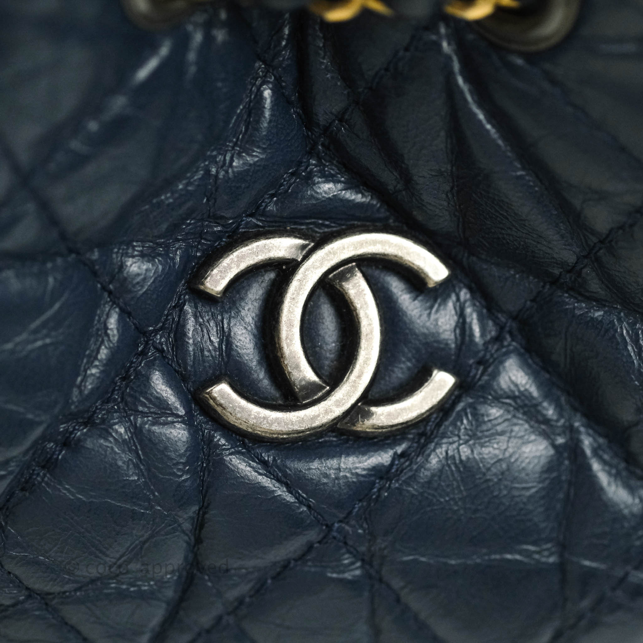 Chanel Gabrielle Backpack Black Aged Calfskin Small Navy Black – Coco  Approved Studio