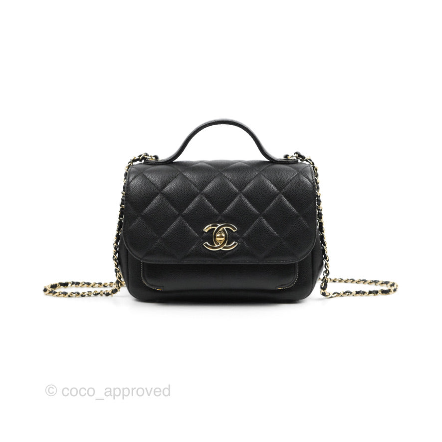Chanel Quilted Small Business Affinity Flap Black Caviar Gold Hardware