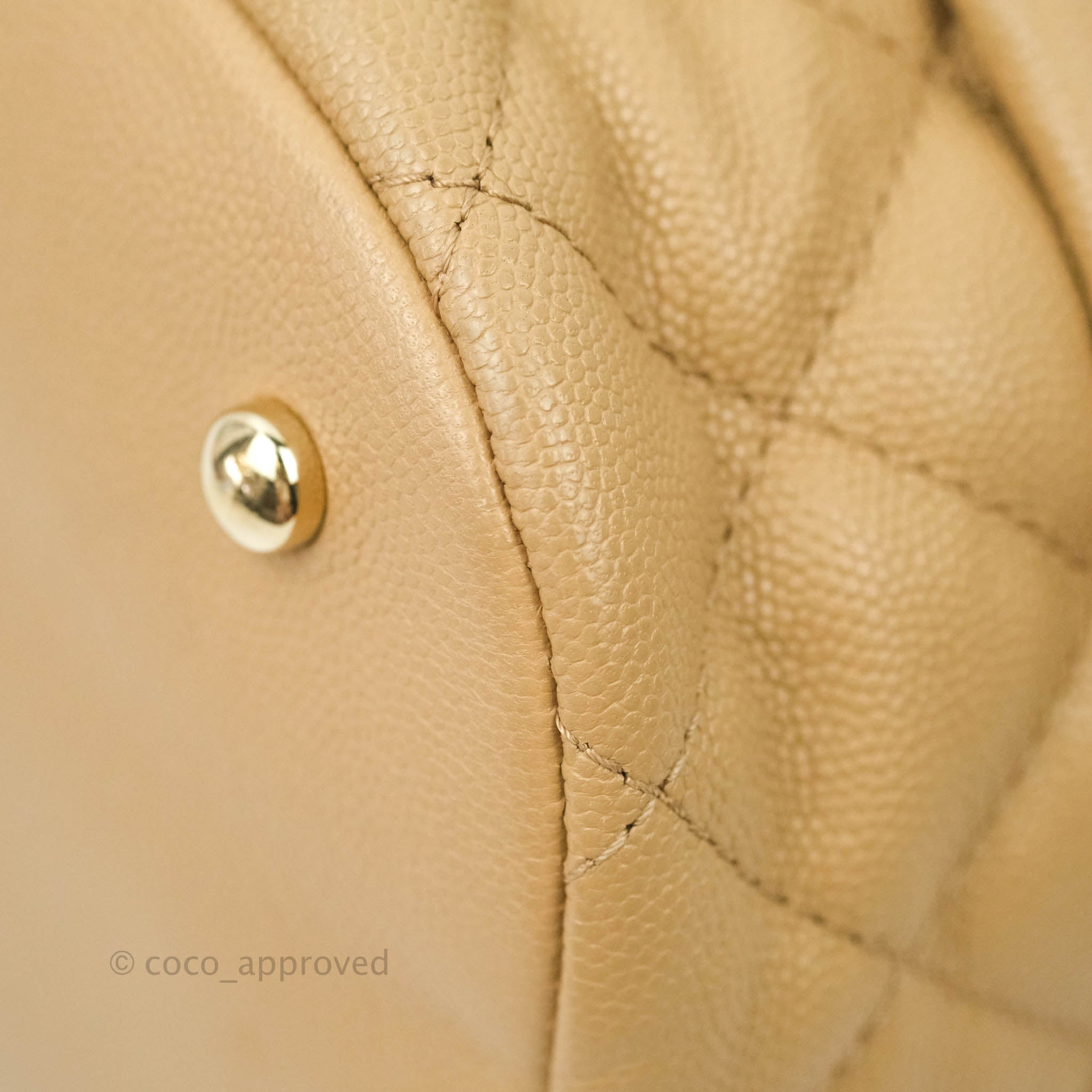 Chanel Caviar Quilted Rolled Up Bucket Drawstring Bag Beige Gold Hardw –  Coco Approved Studio