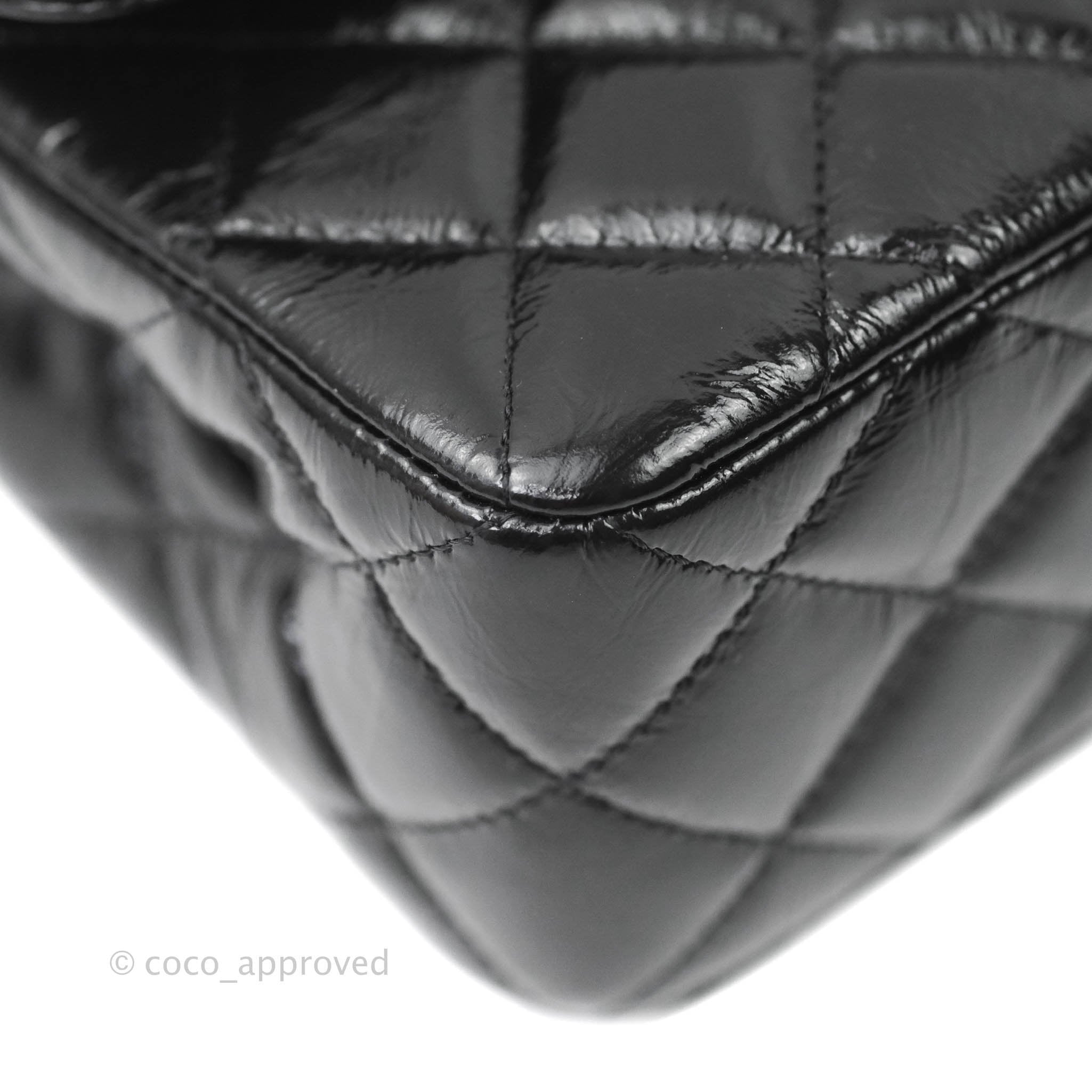 CHANEL Bag Quilted So Black Jumbo Classic Double Flap Calfskin