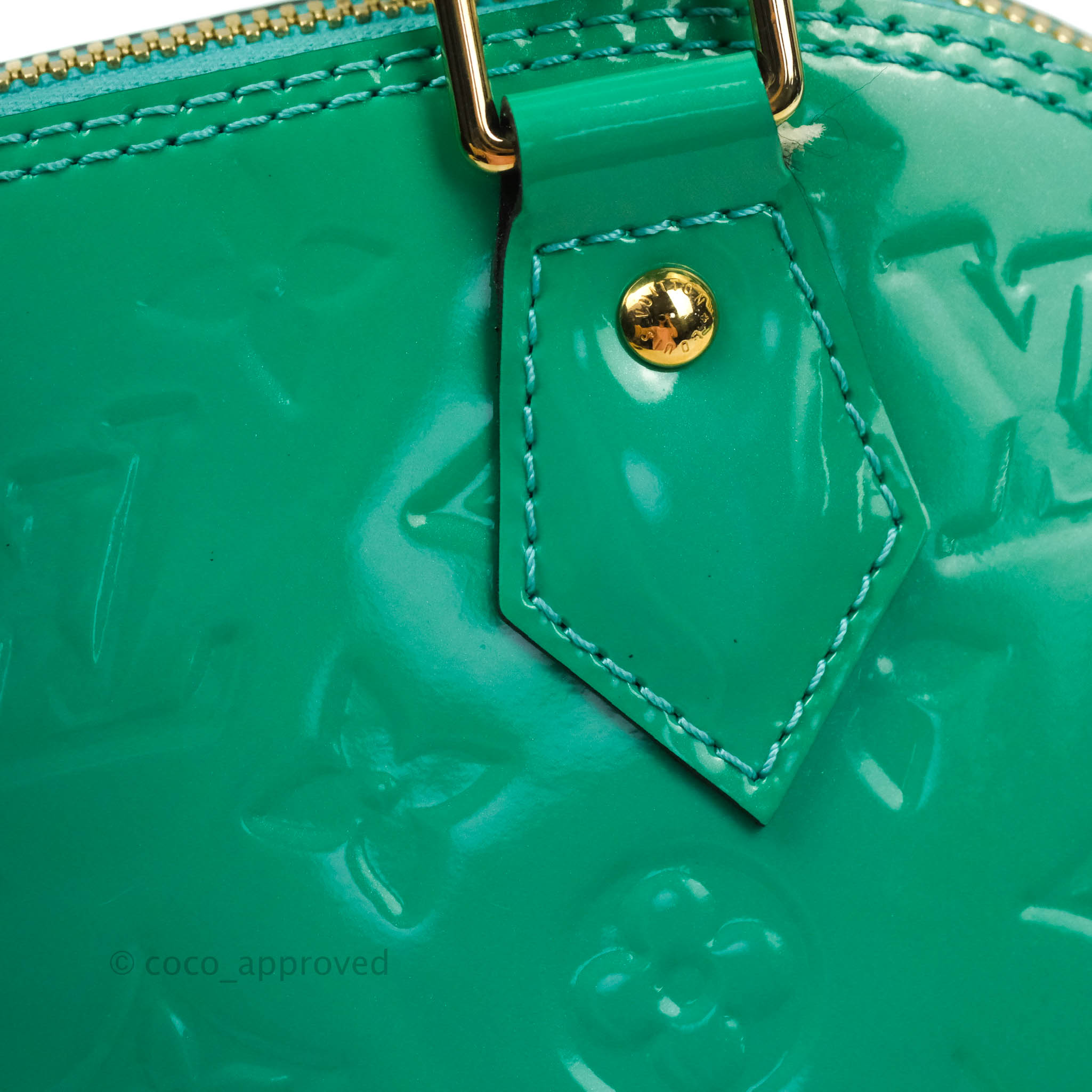 Louis Vuitton Alma Green Patent leather Handbag
