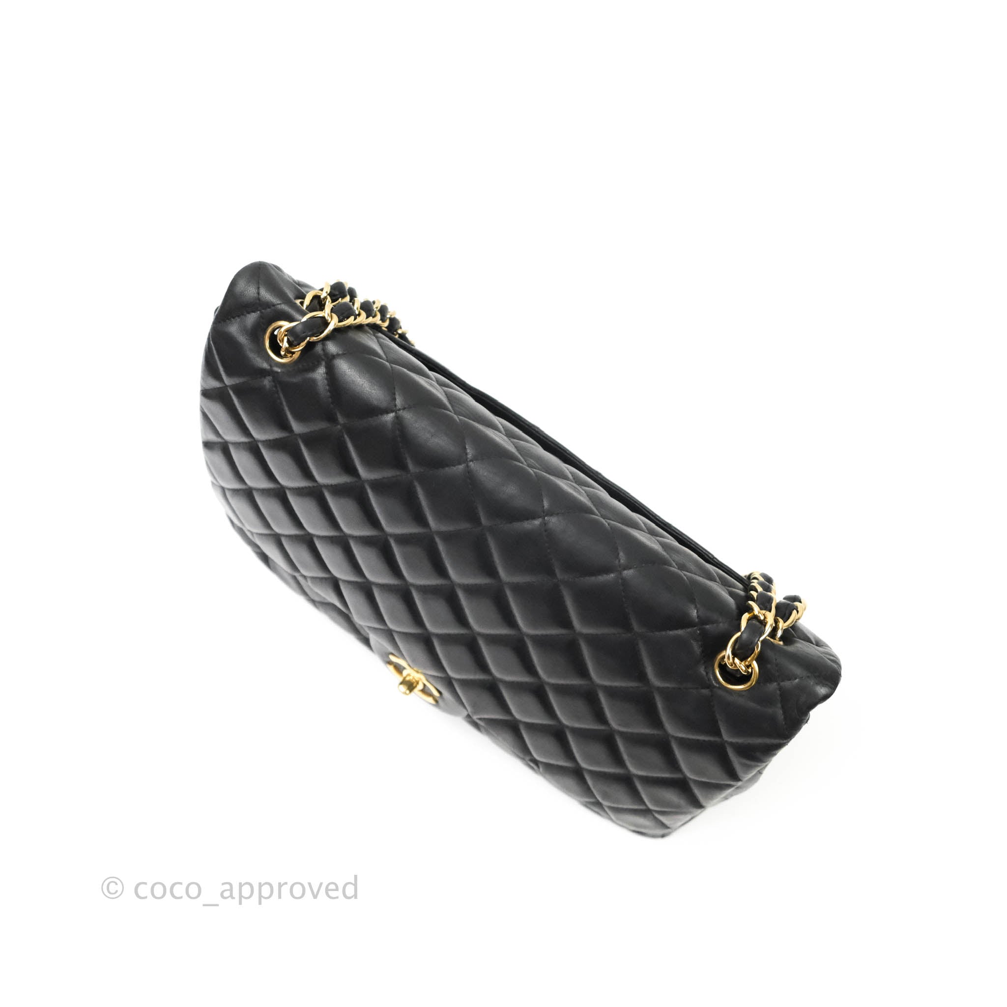 Chanel Classic M/L Flap Bag Black Lambskin Gold Hardware – Coco Approved  Studio