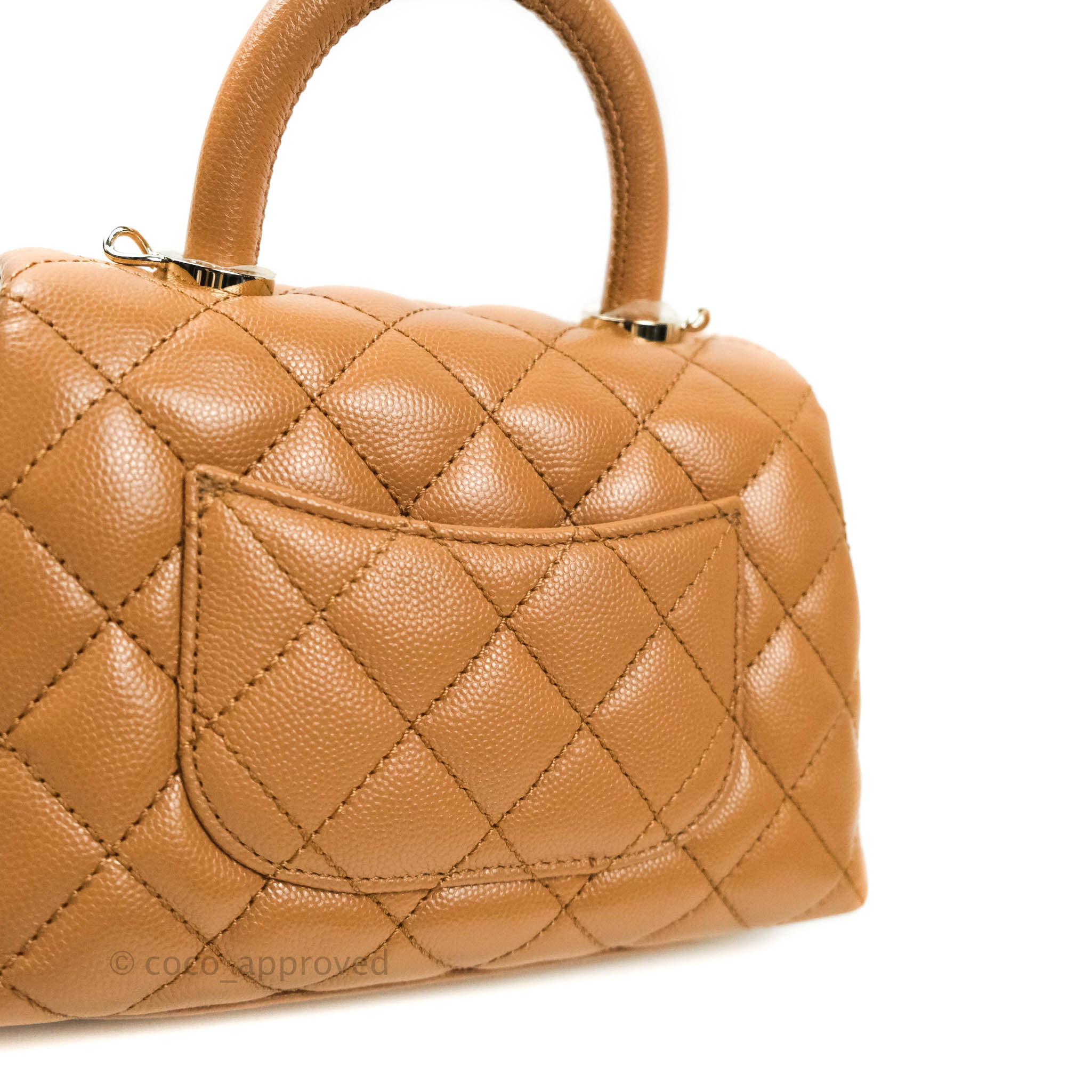 Chanel Small Coco Handle Quilted Beige Caviar Aged Gold Hardware – Coco  Approved Studio