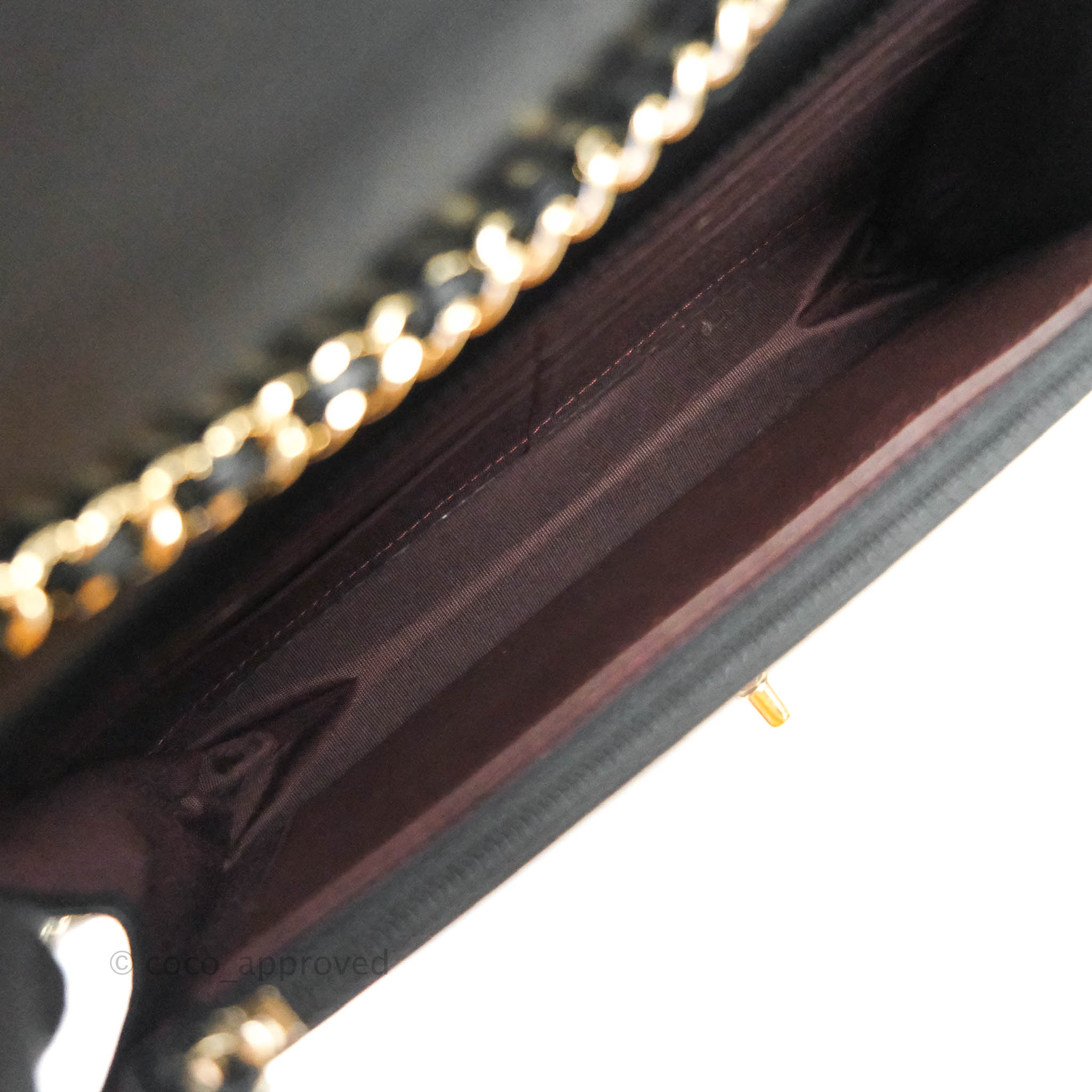 Chanel Trendy CC WOC Wallet on Chain Chevron Black Lambskin Gold Hardw – Coco  Approved Studio