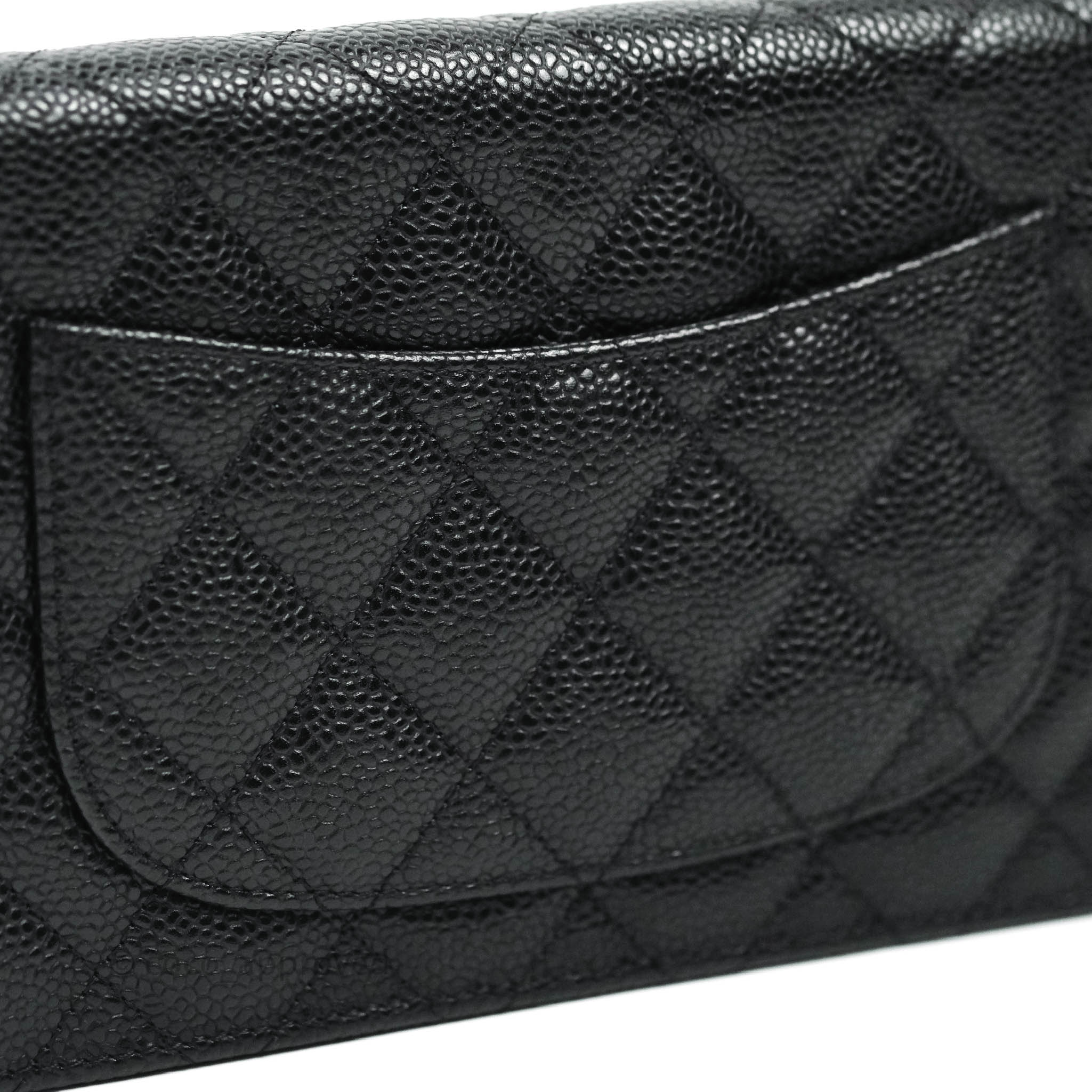 CHANEL, Bags, Brand New 222 Authentic Chanel Classic Black Caviar Quilted  Woc