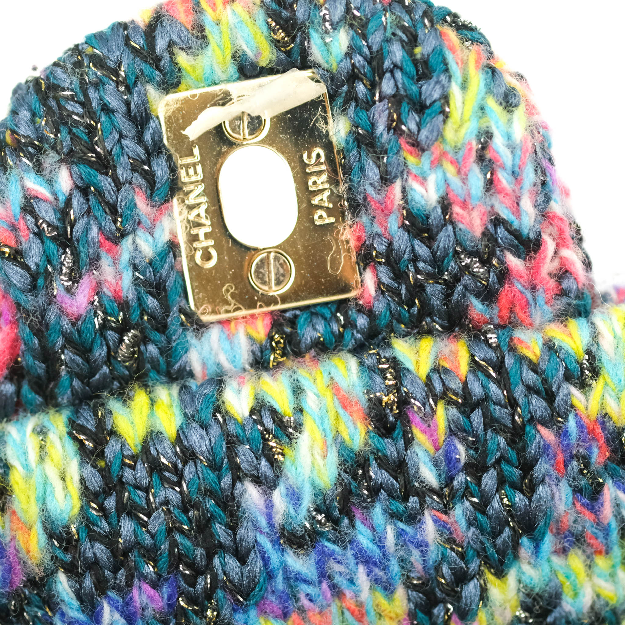 Mini flap bag, Cotton, wool tweed & gold-tone metal, brown & multicolor —  Fashion