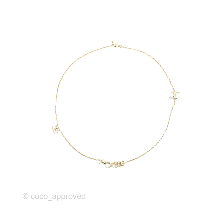 Chanel CC Necklace Gold Tone 16B