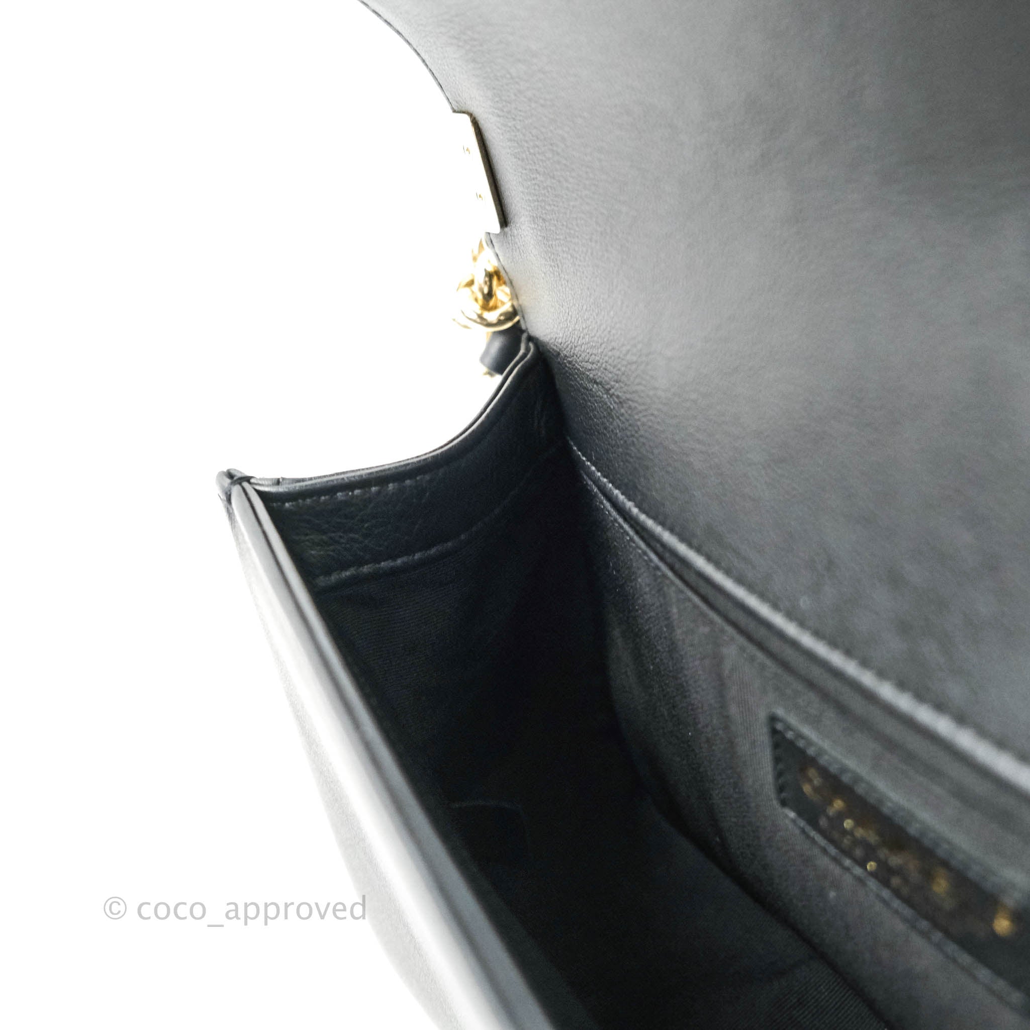 Chanel Chevron Medium Boy Bag Black Calfskin Gold Hardware – Coco