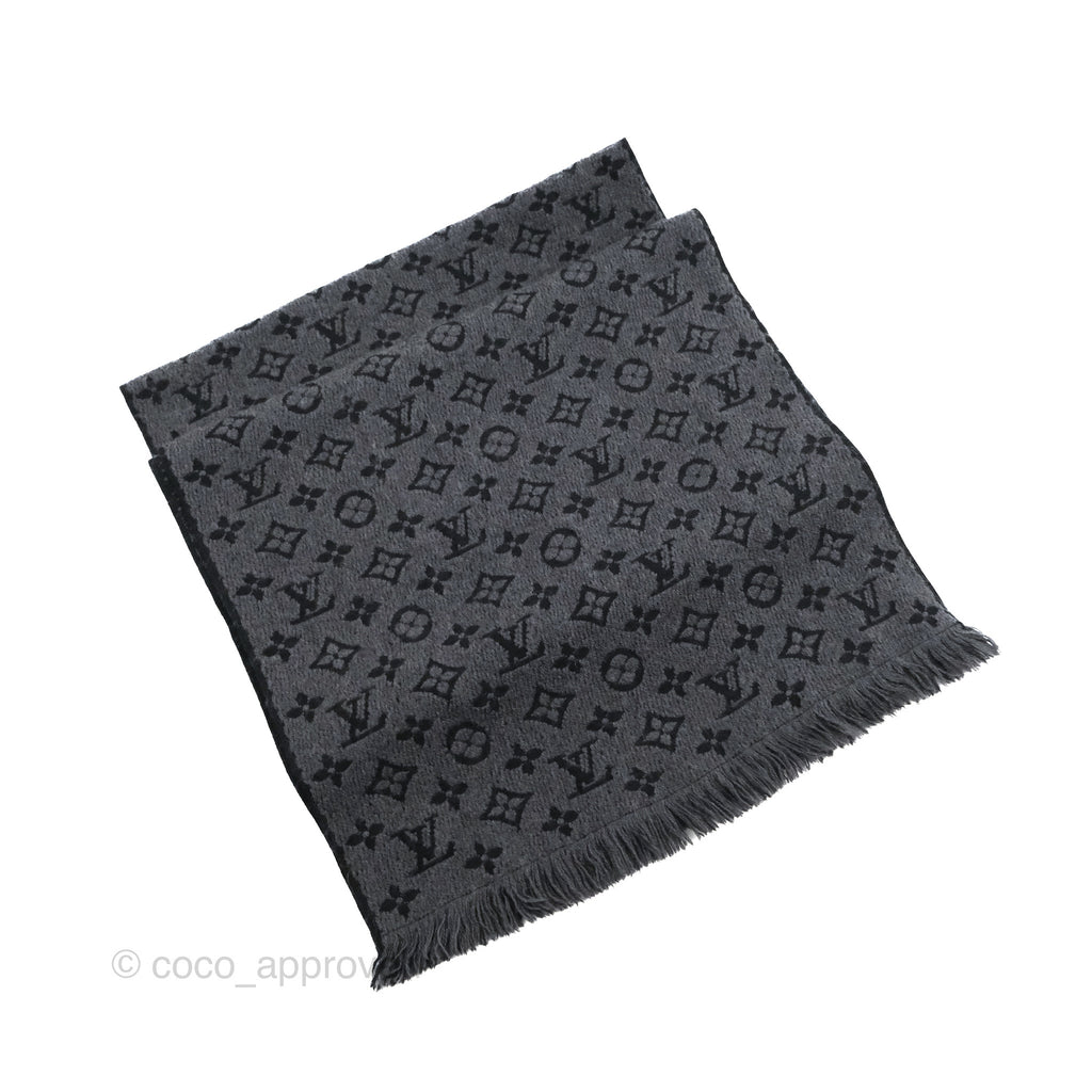 Louis Vuitton Monogram Classic Fringes Scarf Charcoal Grey
