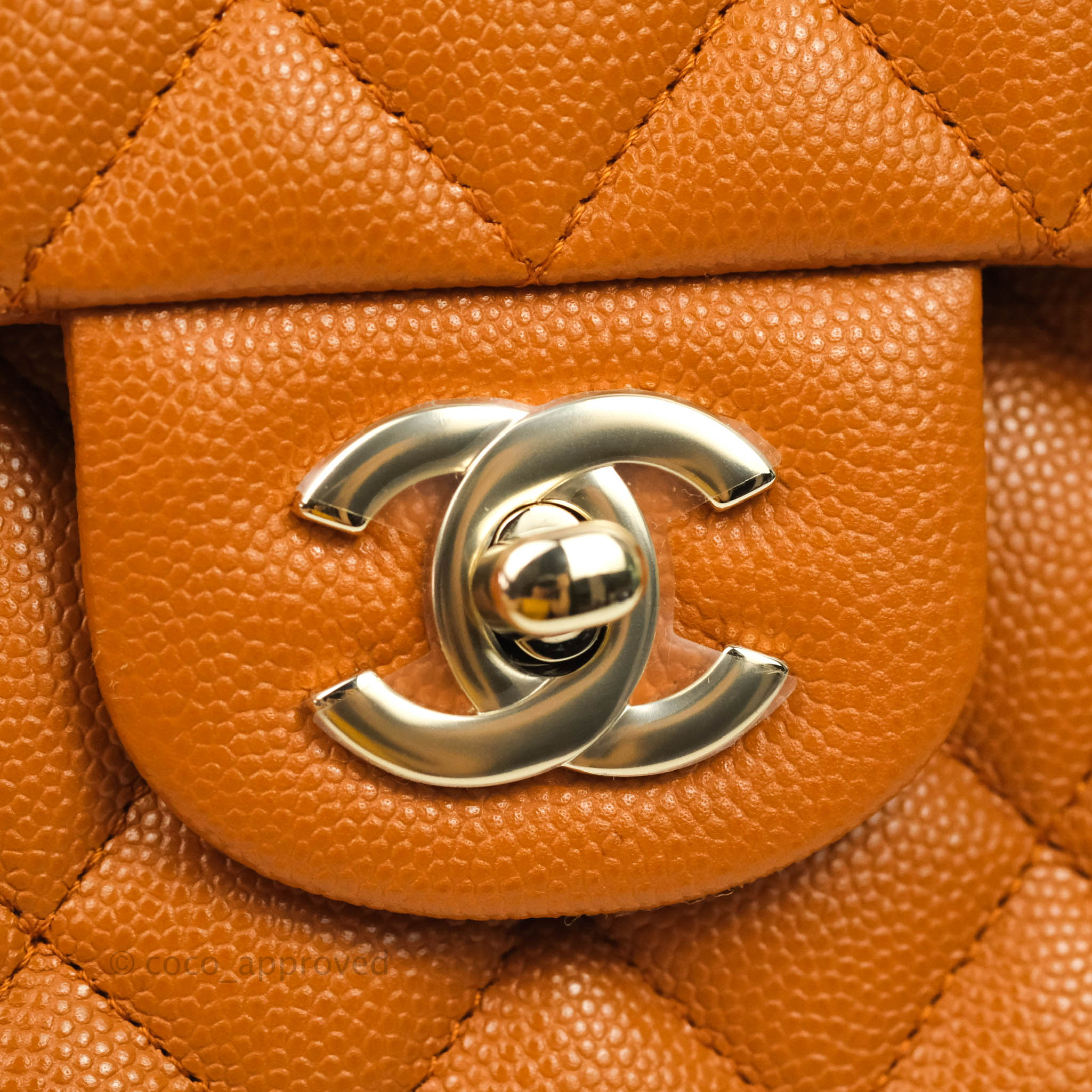 Chanel Medium Classic Double Flap Bag Caramel Lambskin Light Gold Hardware