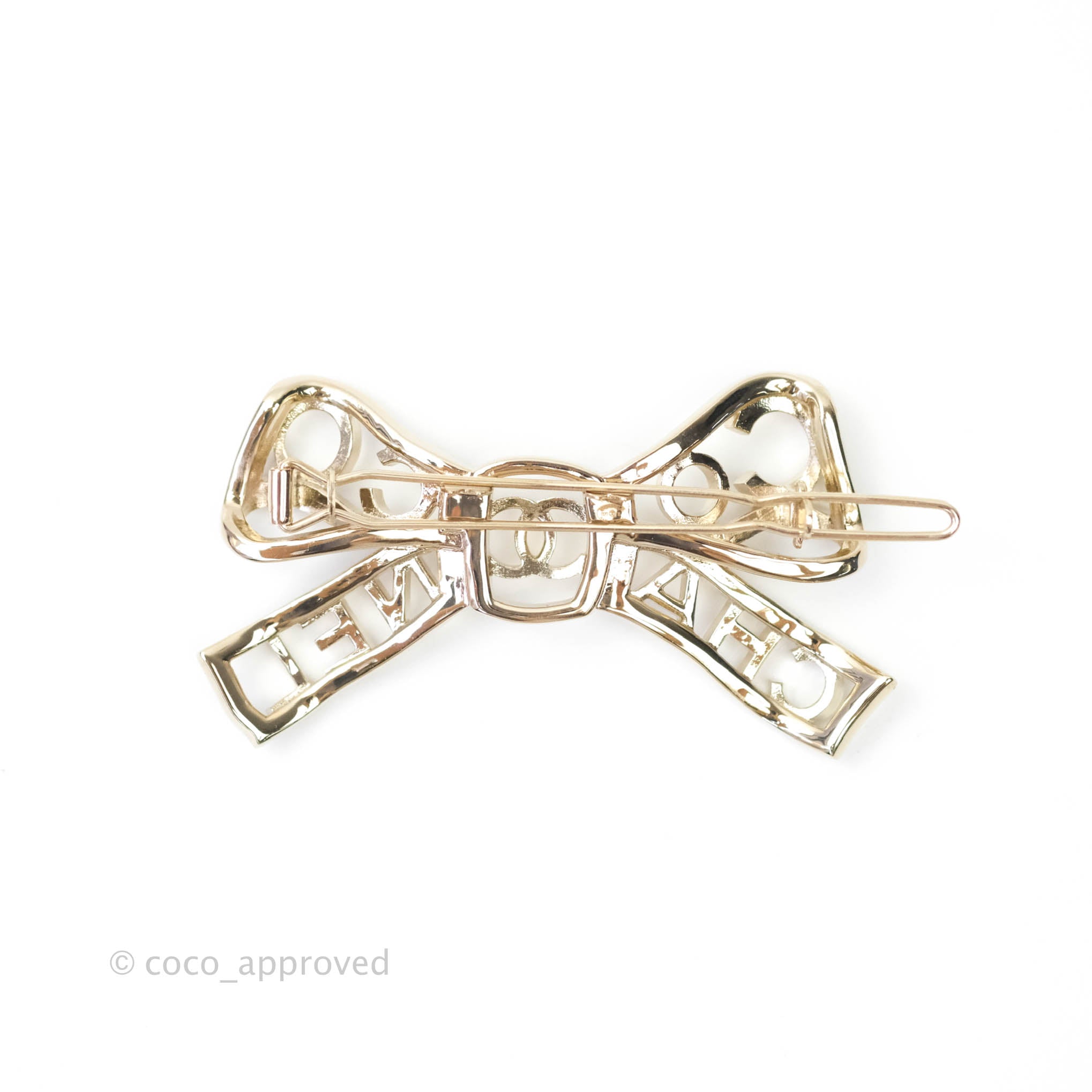 Chanel CC Crystal Bow-tiful Hair Clip Gold Tone 20B – Coco