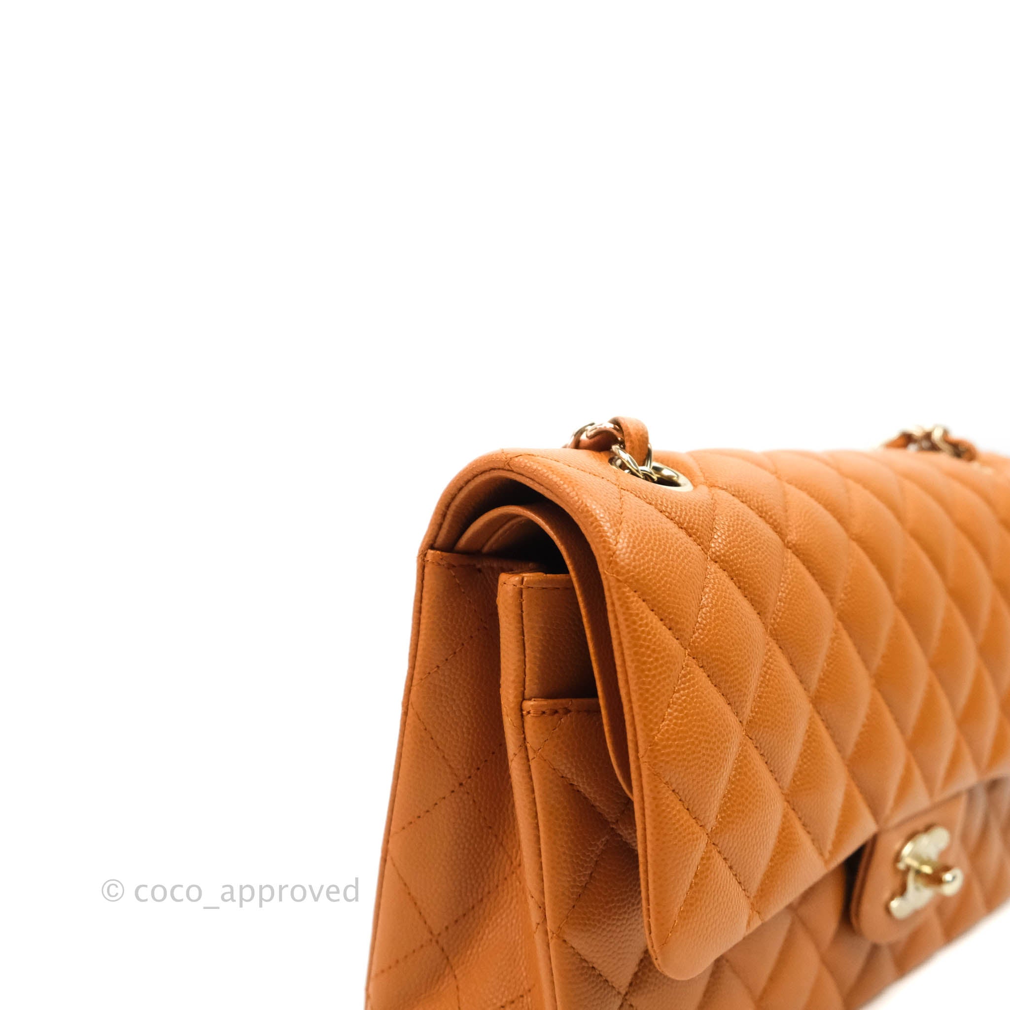 Chanel Classic M/L Medium Double Flap Caramel Caviar Gold Hardware 21A –  Coco Approved Studio