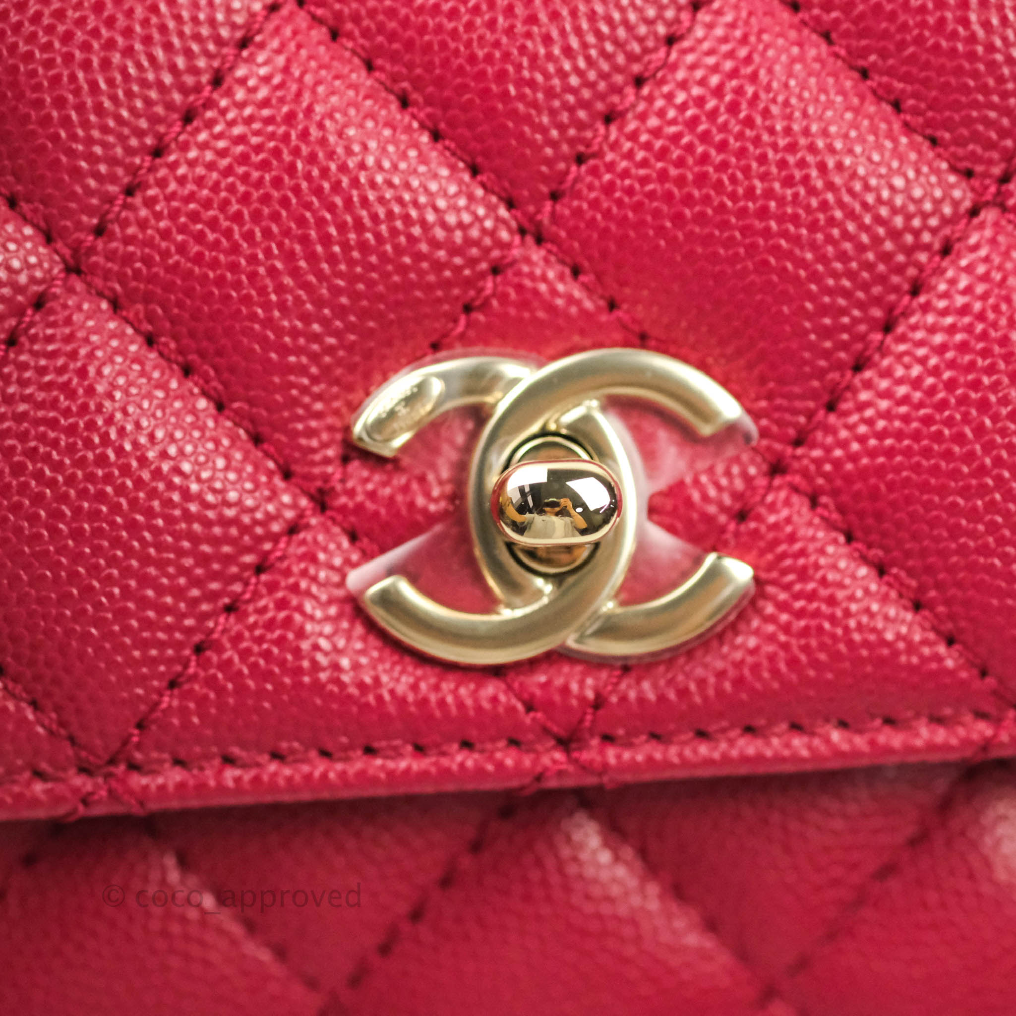 red chanel coco handle bag