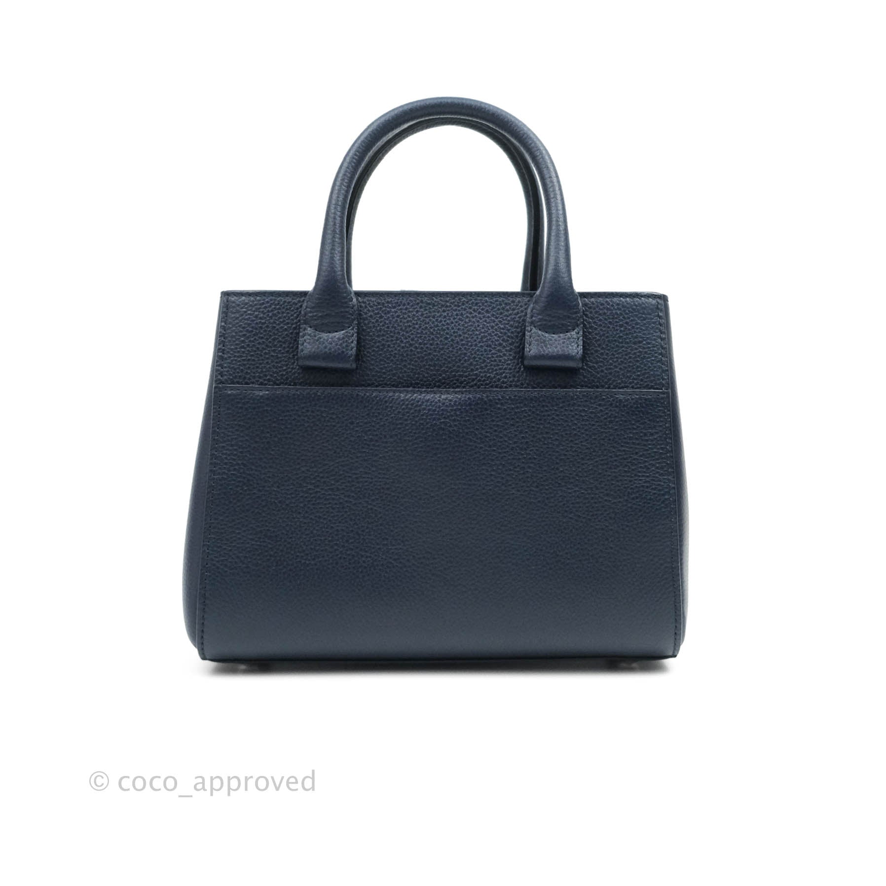 Chanel Mini Neo Executive Shopper Tote Black Grained Calfskin Navy Sil –  Coco Approved Studio
