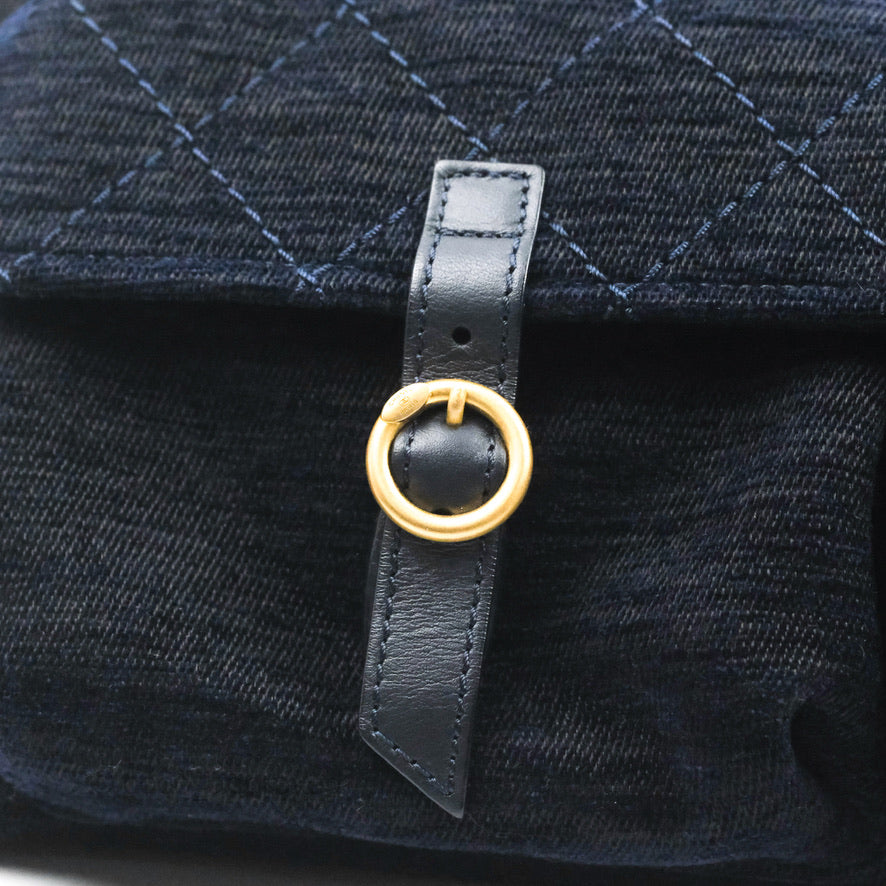 Chanel Navy Blue Quilted Velvet Wool Parisian Stroll Backpack Bag - Yoogi's  Closet