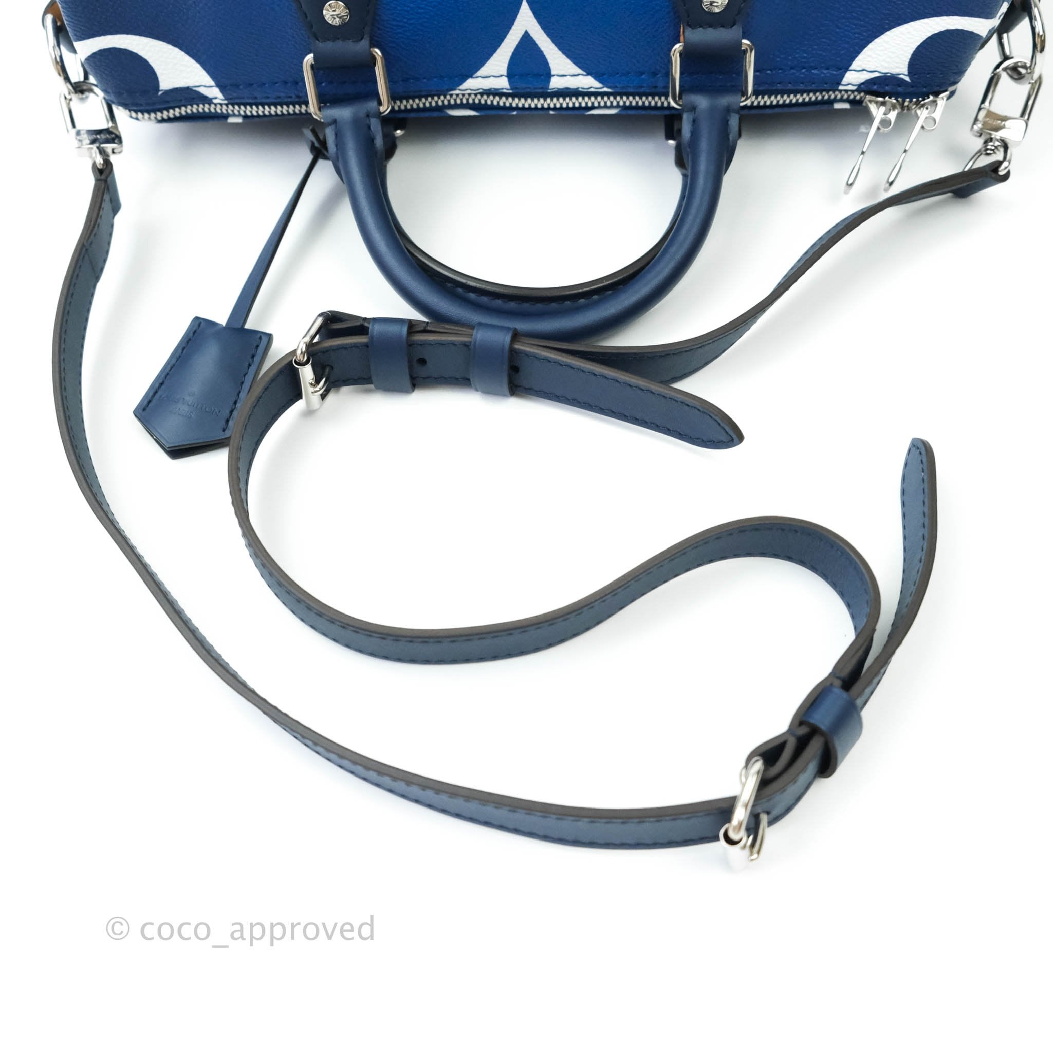 Louis Vuitton Blue Monogram Canvas Escale Speedy Bandouliere 30 Bag – Coco  Approved Studio