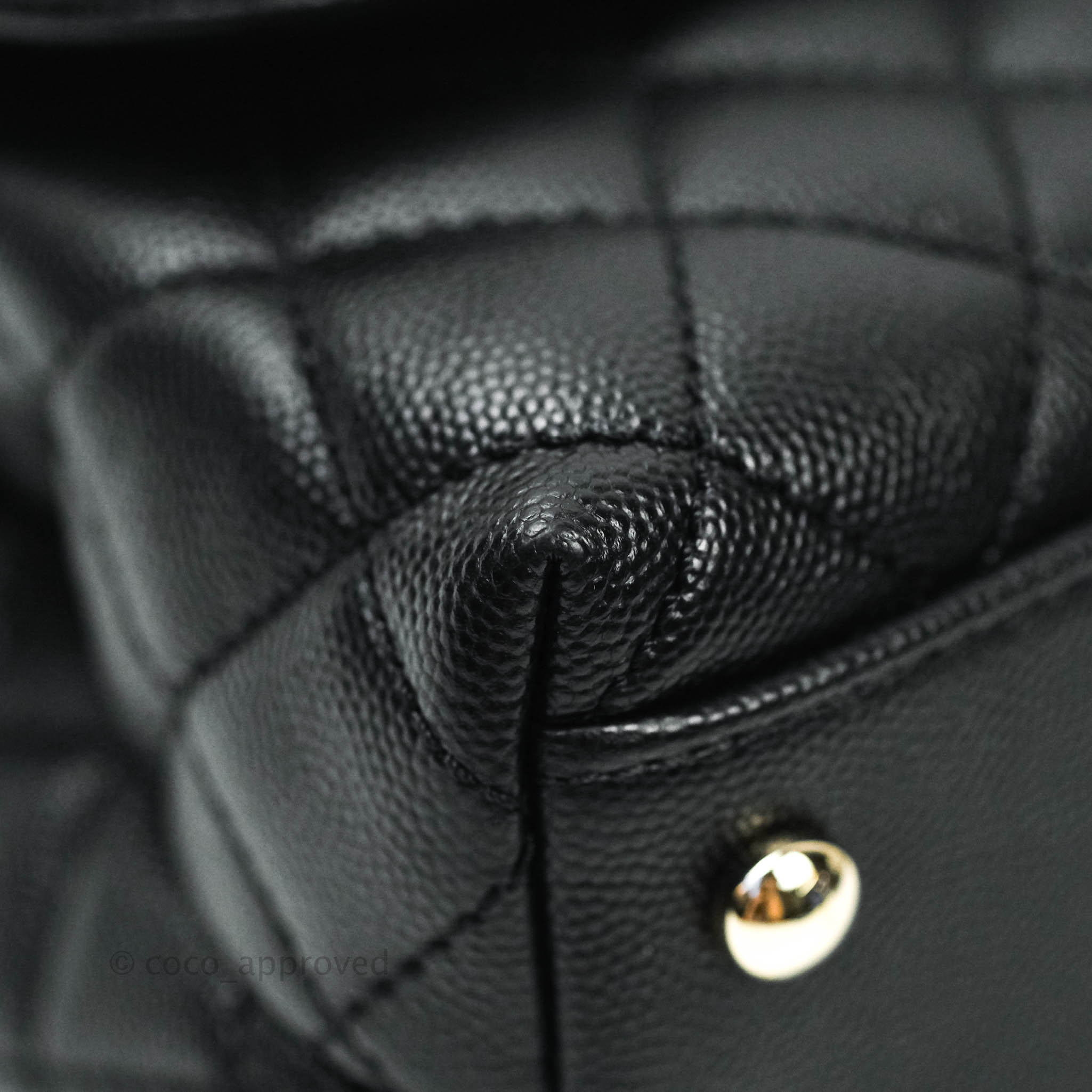 Chanel Black Quilted Caviar Coco Handle Bag Mini Q6BFSJ0FK9001