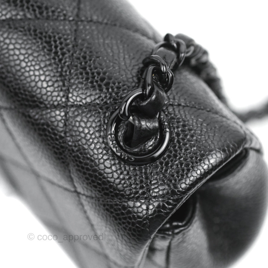 Chanel Quilted Mini Square Flap Bag So Black Caviar Incognito – Coco  Approved Studio