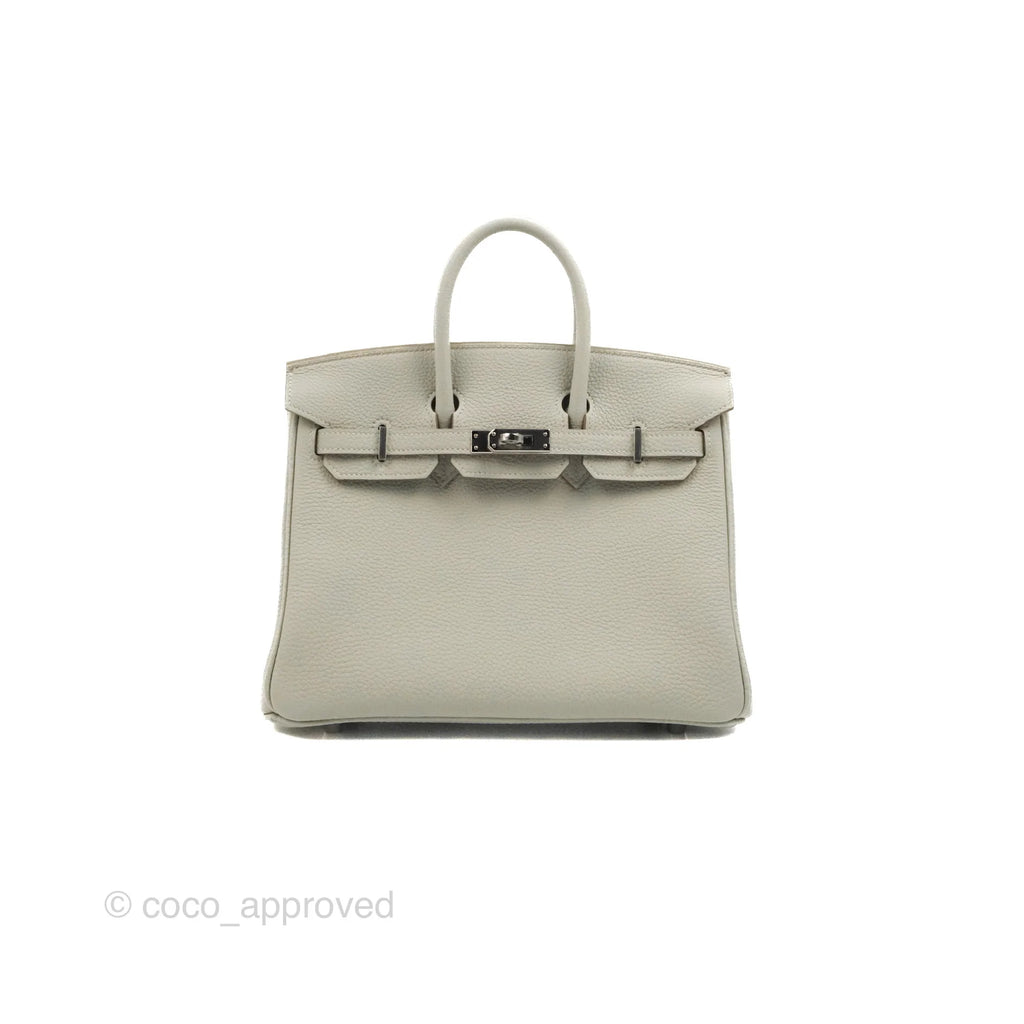 Hermes Birkin 25 Gris Perle Togo 80 Palladium Hardware
