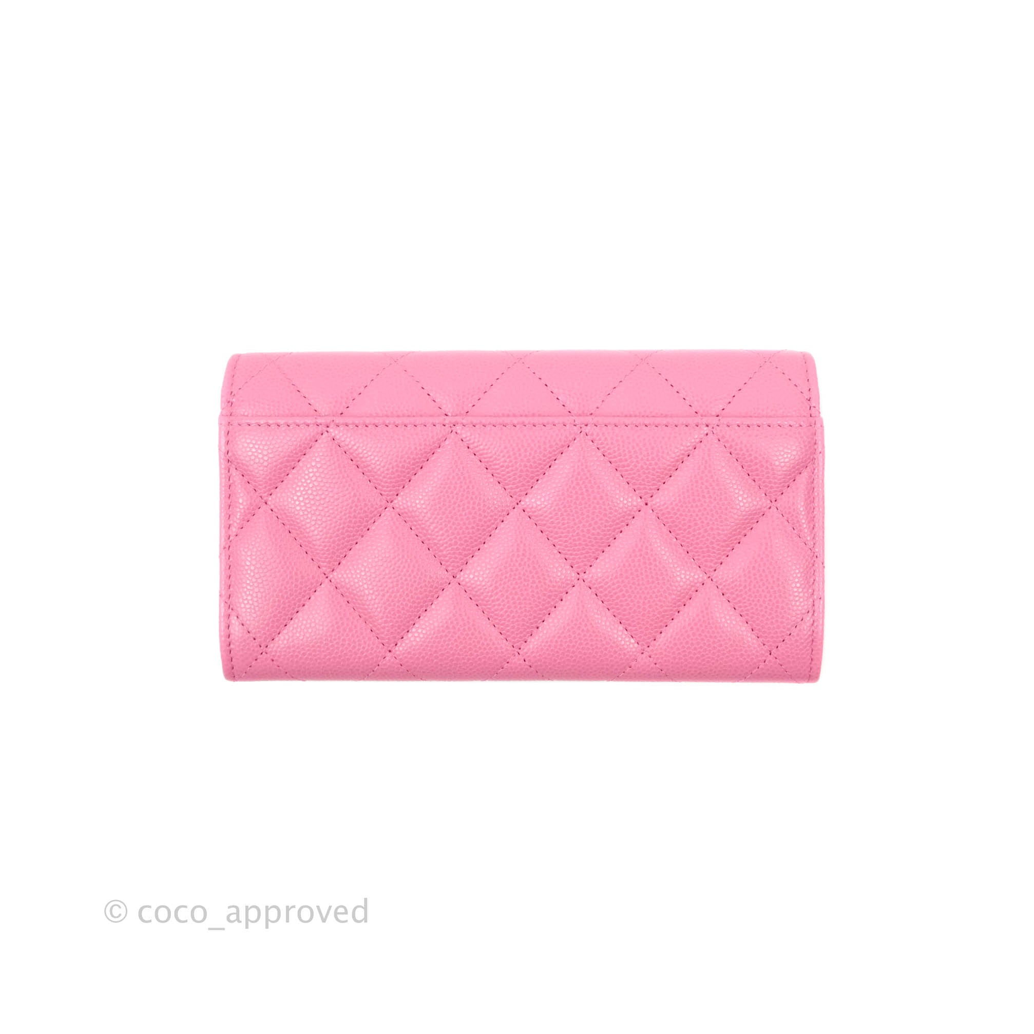 CHANEL Iridescent Caviar Quilted Flap Card Holder Rose Pink 1295208