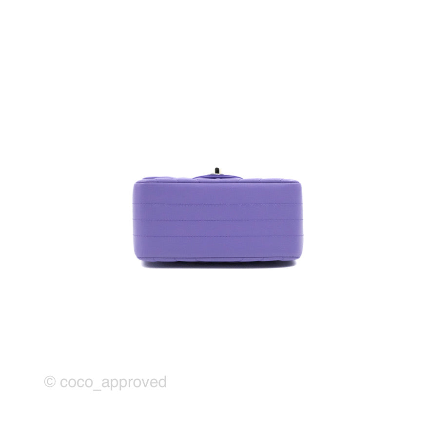 Chanel Mini Square Chevron Purple Lambskin Gold Hardware – Coco