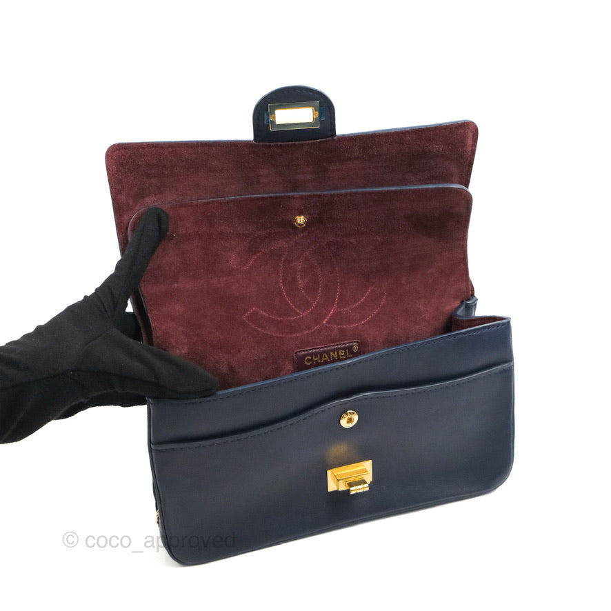 Chanel Nude Reissue 2.55 Medallion Flap 225 Navy Calfskin