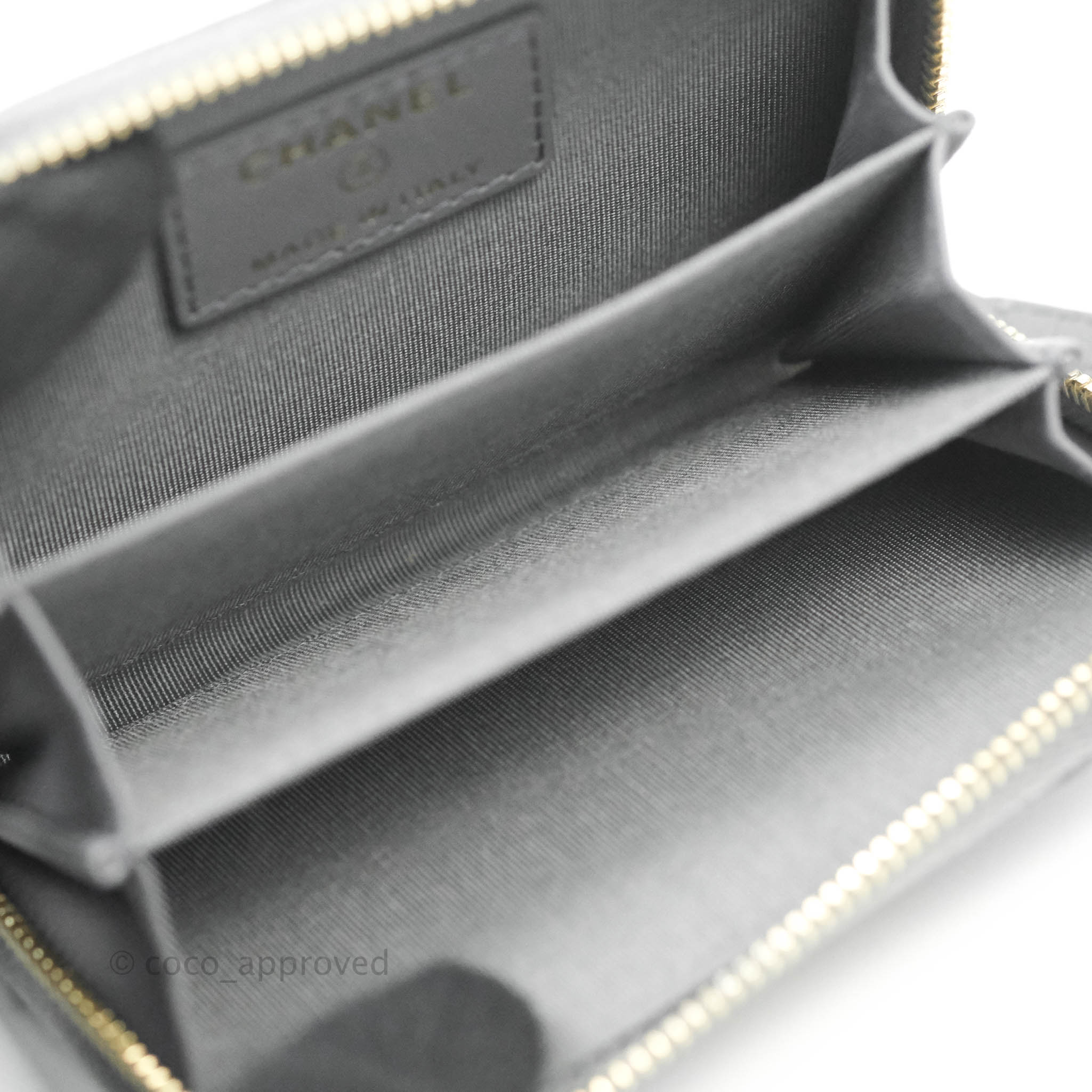 Chanel Zip Around Wallet Medium, Silver Glazed Calfskin with Silver  Hardware, Preowned No Dustbag WA001