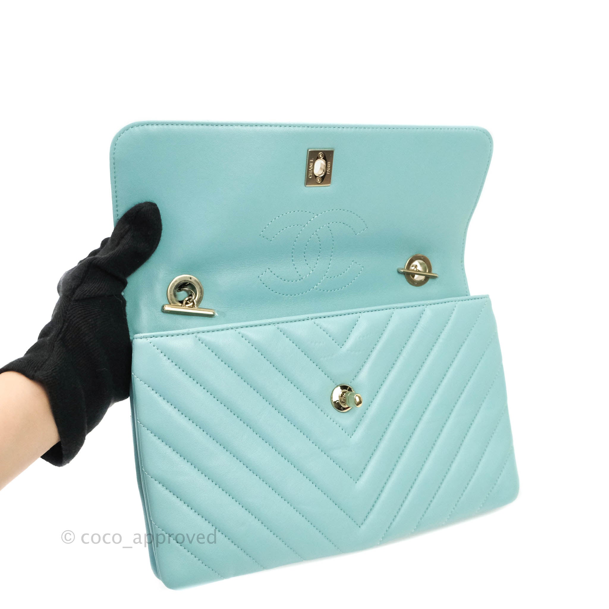 Chanel Jumbo Tiffany Blue - Designer WishBags