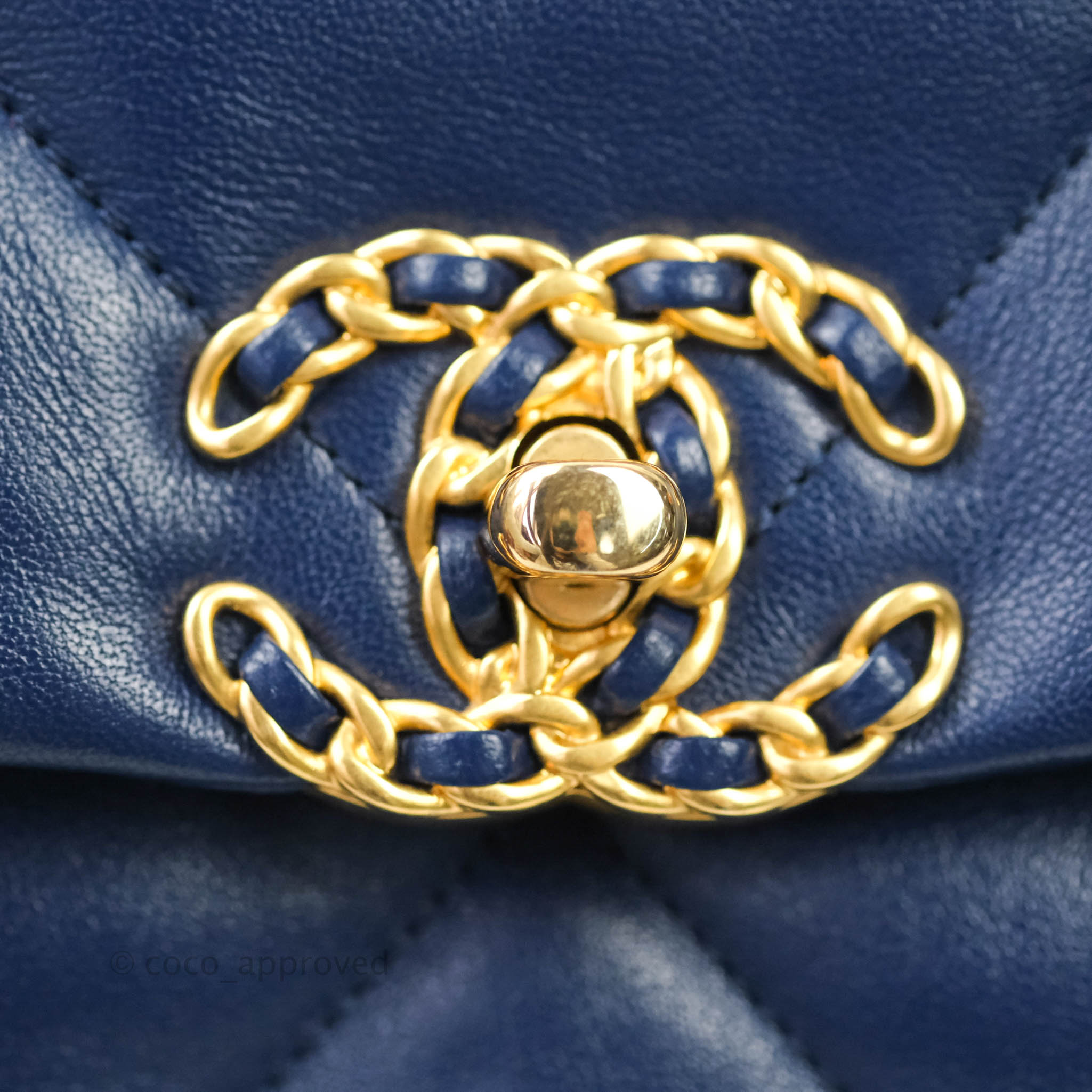 Chanel 19 Medium Blue Mixed Hardware Goatskin – Coco Approved Studio