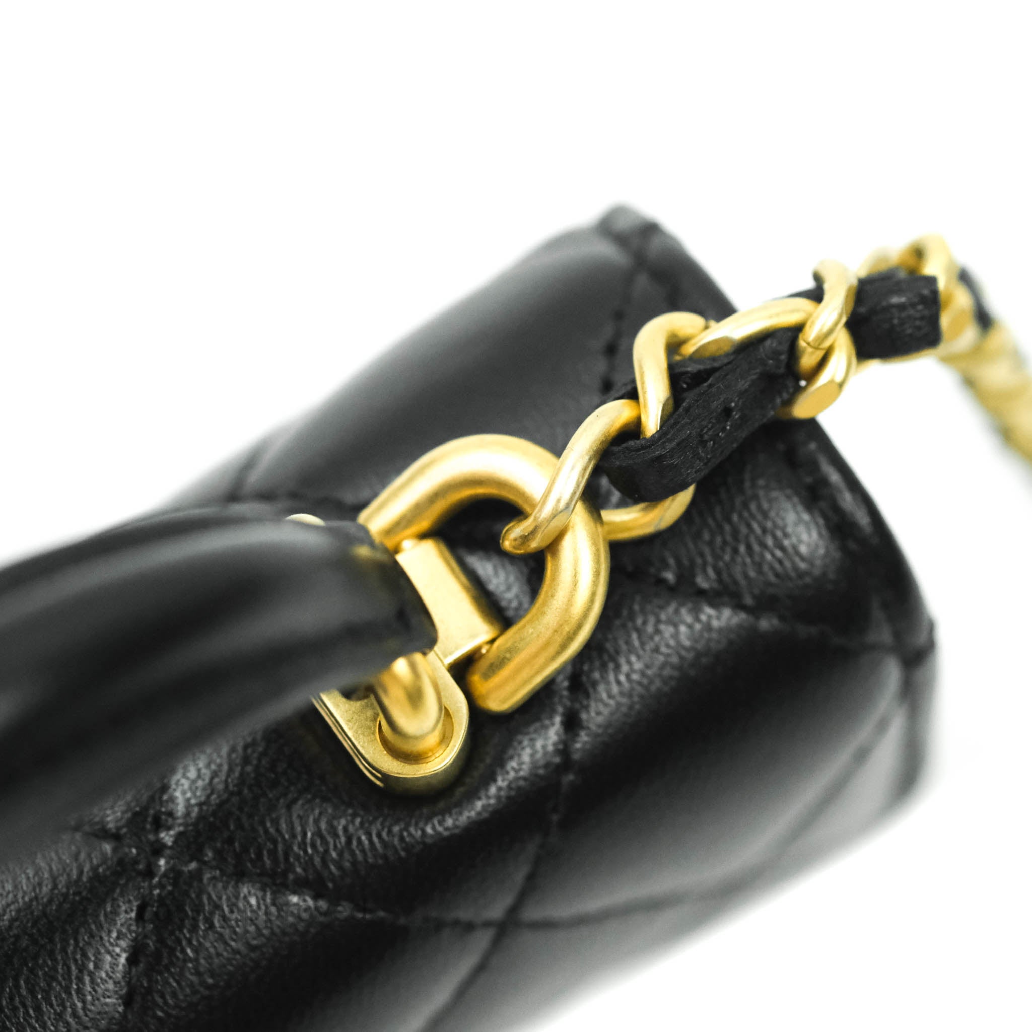 Chanel Flap Coin Purse with Chain mini Bag 手挽小廢包復古綠金扣
