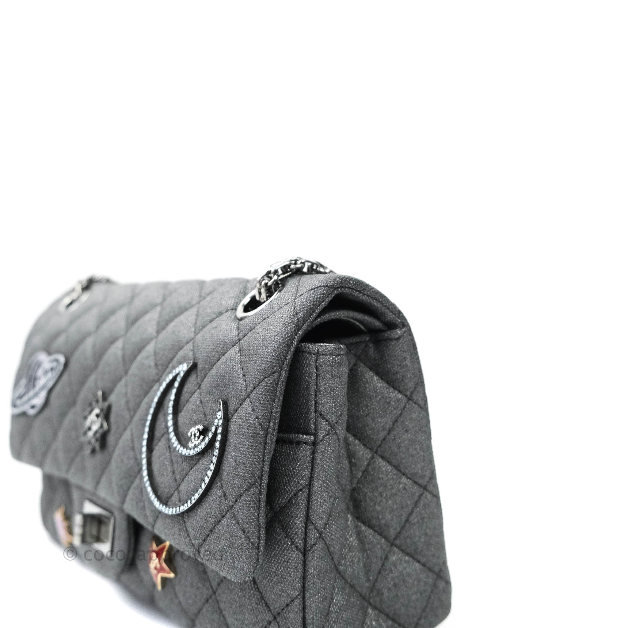 Chanel Rare Black Quilted Lucky Charms 2.55 Reissue 225 Double Flap Bag at  1stDibs