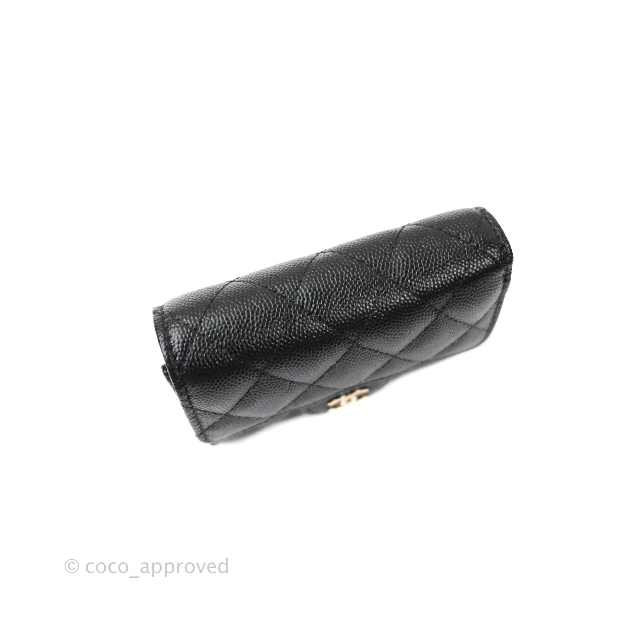 Chanel Black Caviar 'CC' Compact Wallet Q6A1A20FKB029
