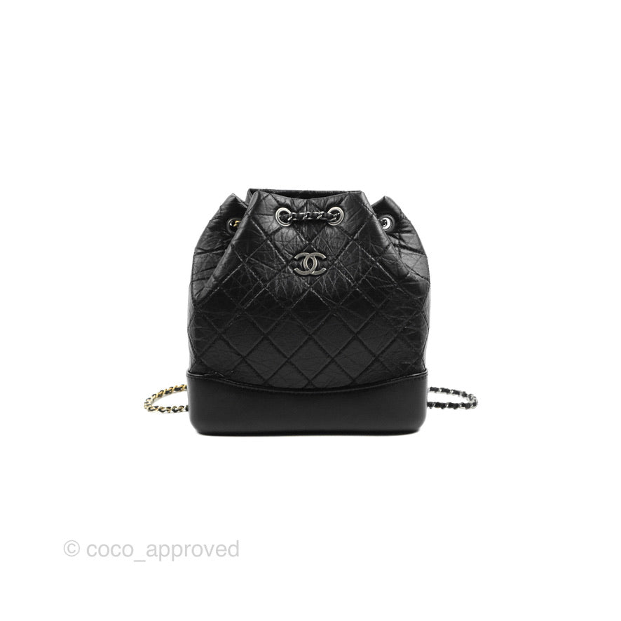 Chanel Small Gabrielle Backpack Black Aged Calfskin