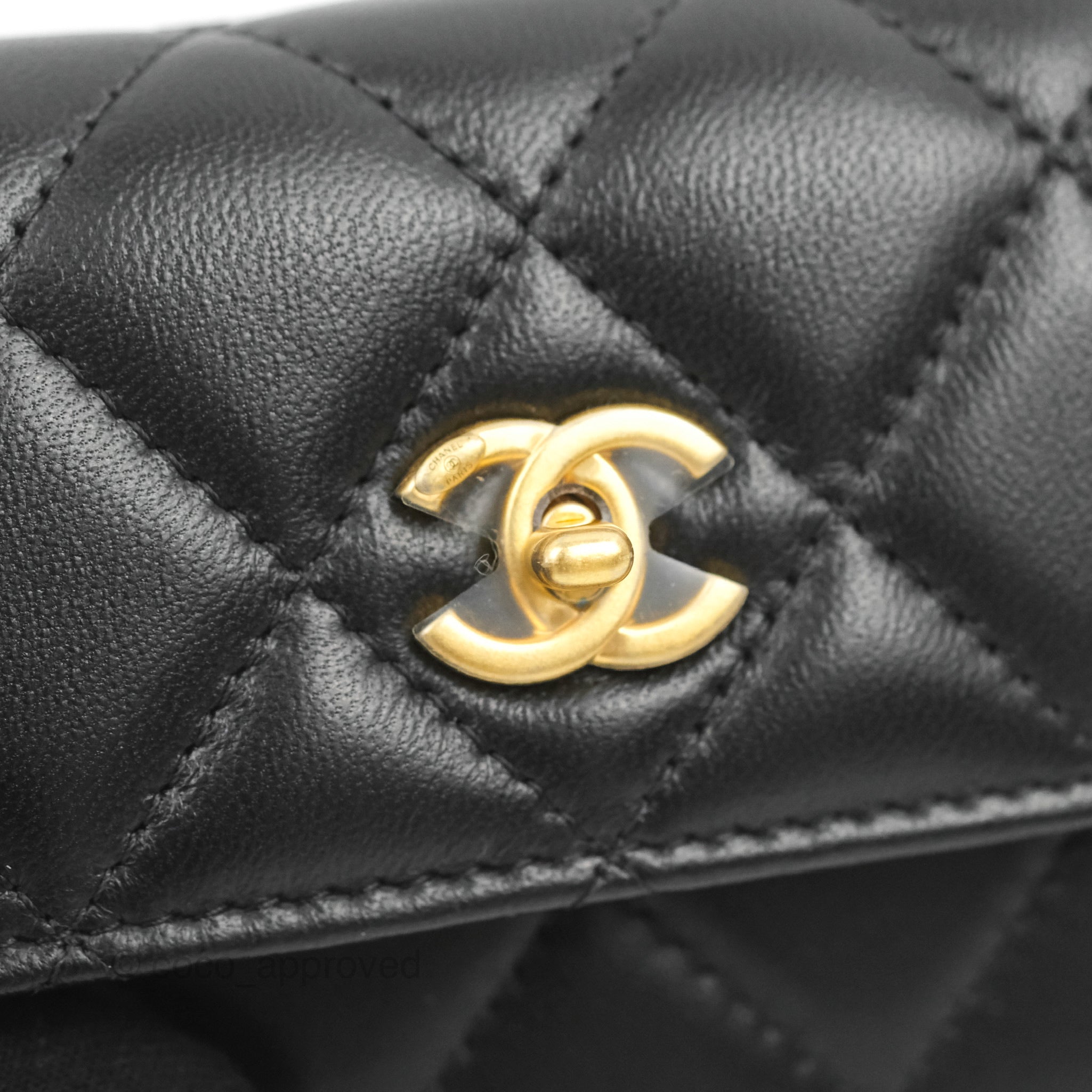 Chanel Mini Pearl Crush Clutch With Chain Belt Black Lambskin Aged Gol – Coco  Approved Studio