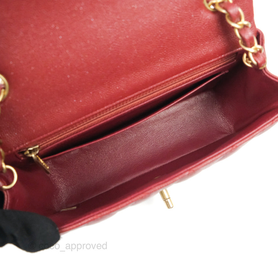 CHANEL Caviar Quilted Mini Flap Red 51748